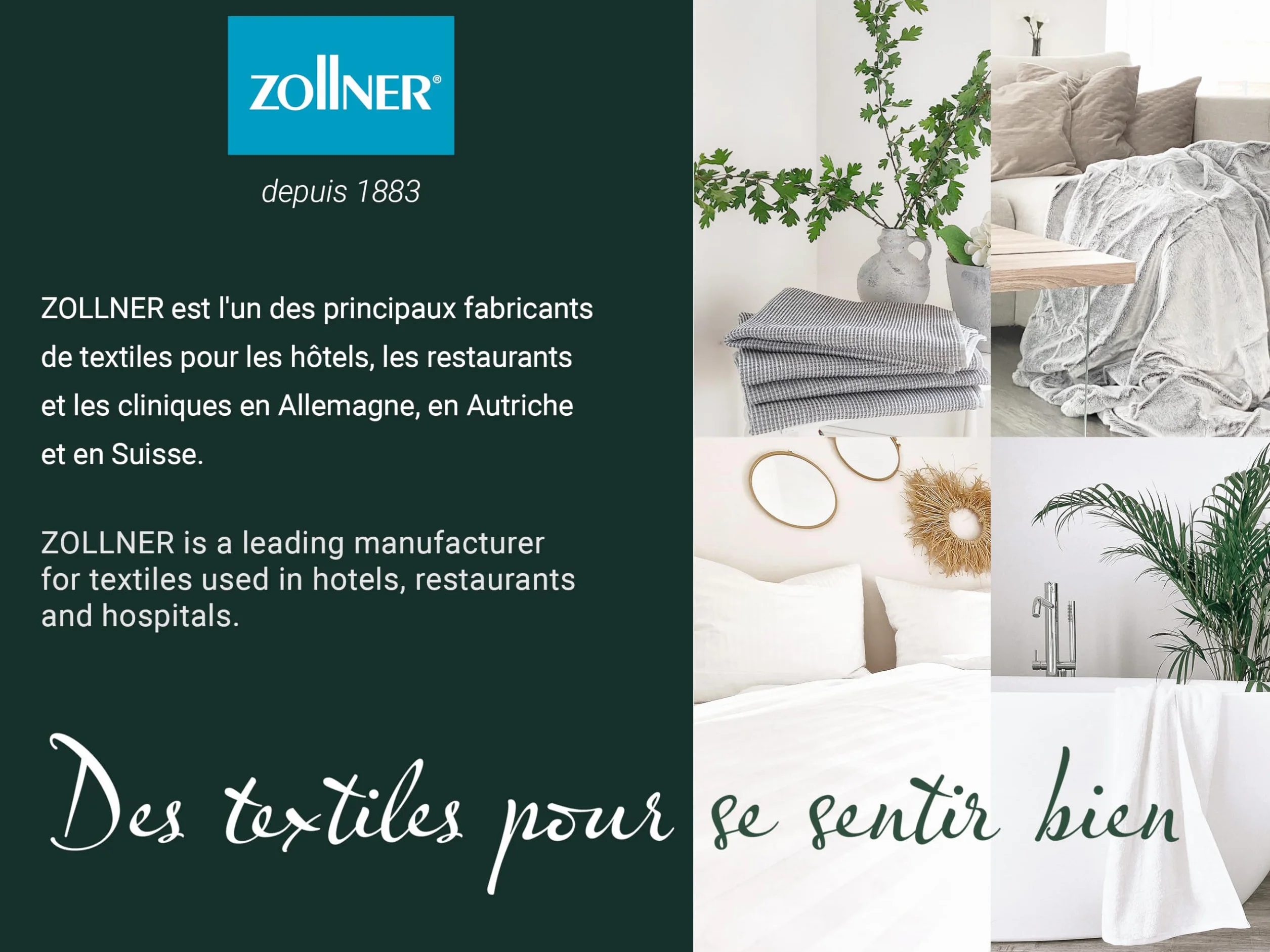 ZOLLNER Oreiller Plat 40x60 cm Lavable à 95°C Tissu mélangé Qualité Hôtelière
