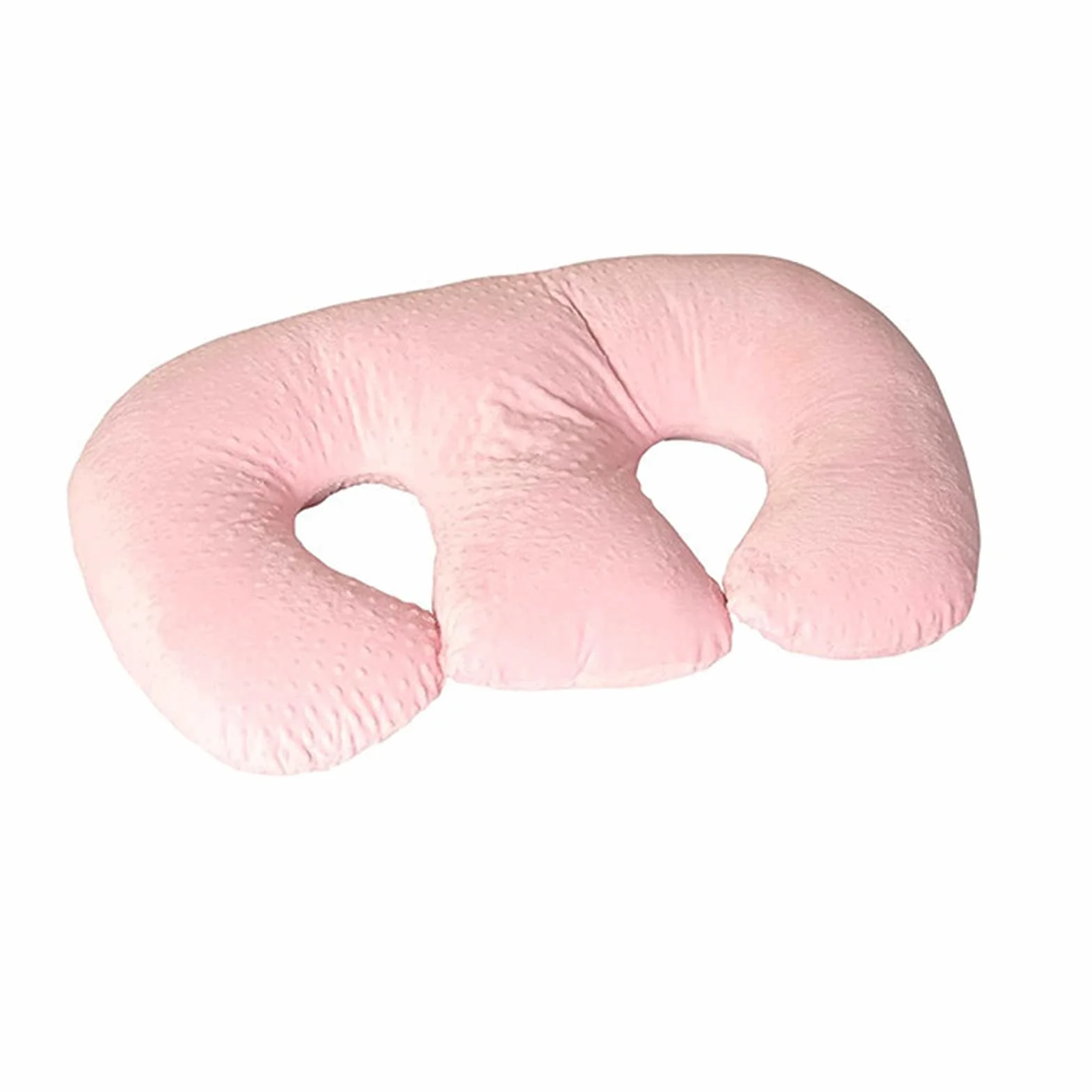Coussin d'allaitement multifonction pour jumeaux, lavable en machine, coton, rose