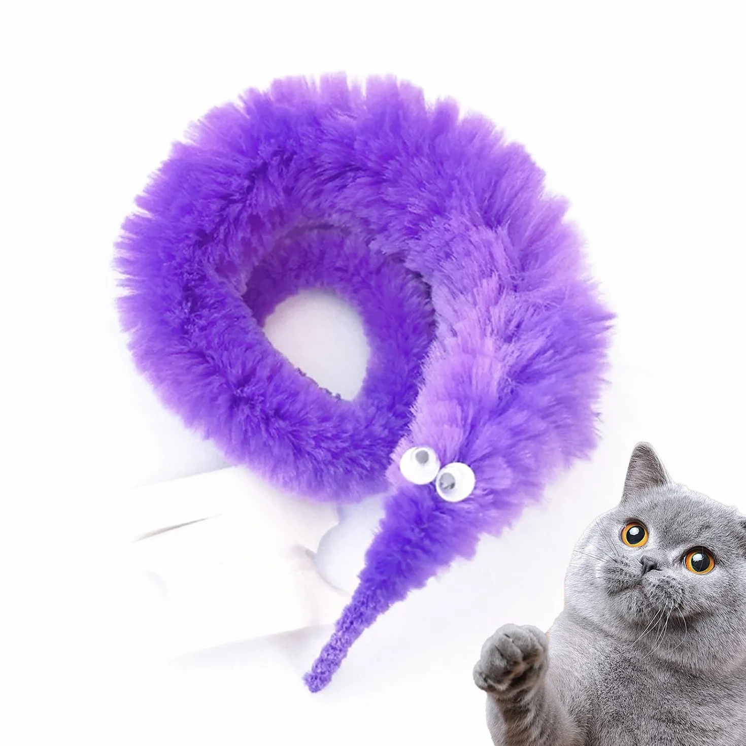 20pcs Accessoires de ver torsadés invisibles en peluche sur corde pour Mardi Gras, Carnaval, enfants et chats (10 couleurs)