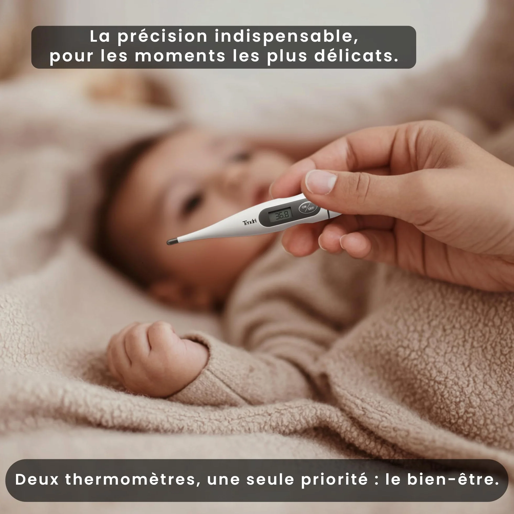 Thermomètre Frontal Bébé Sans Contact & Numérique Oral Rectal – Marque Française – CE Médical