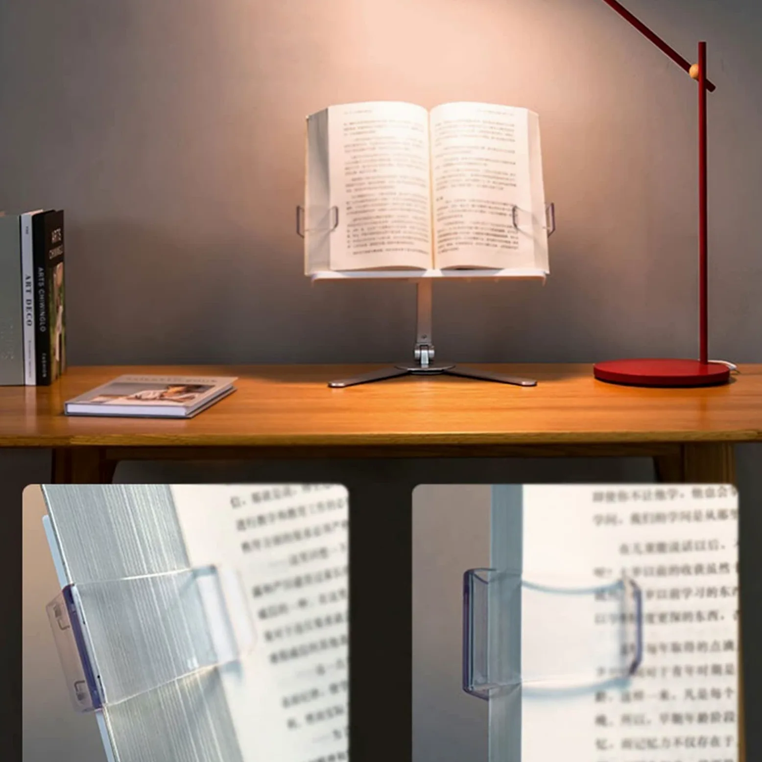 Support Livre/Porte Livre Support de Lecture de Bureau Support de Livre Multifonctionnel Support de Livre réglable en Hauteur Petit Support de Livre Pupitre de Lecture