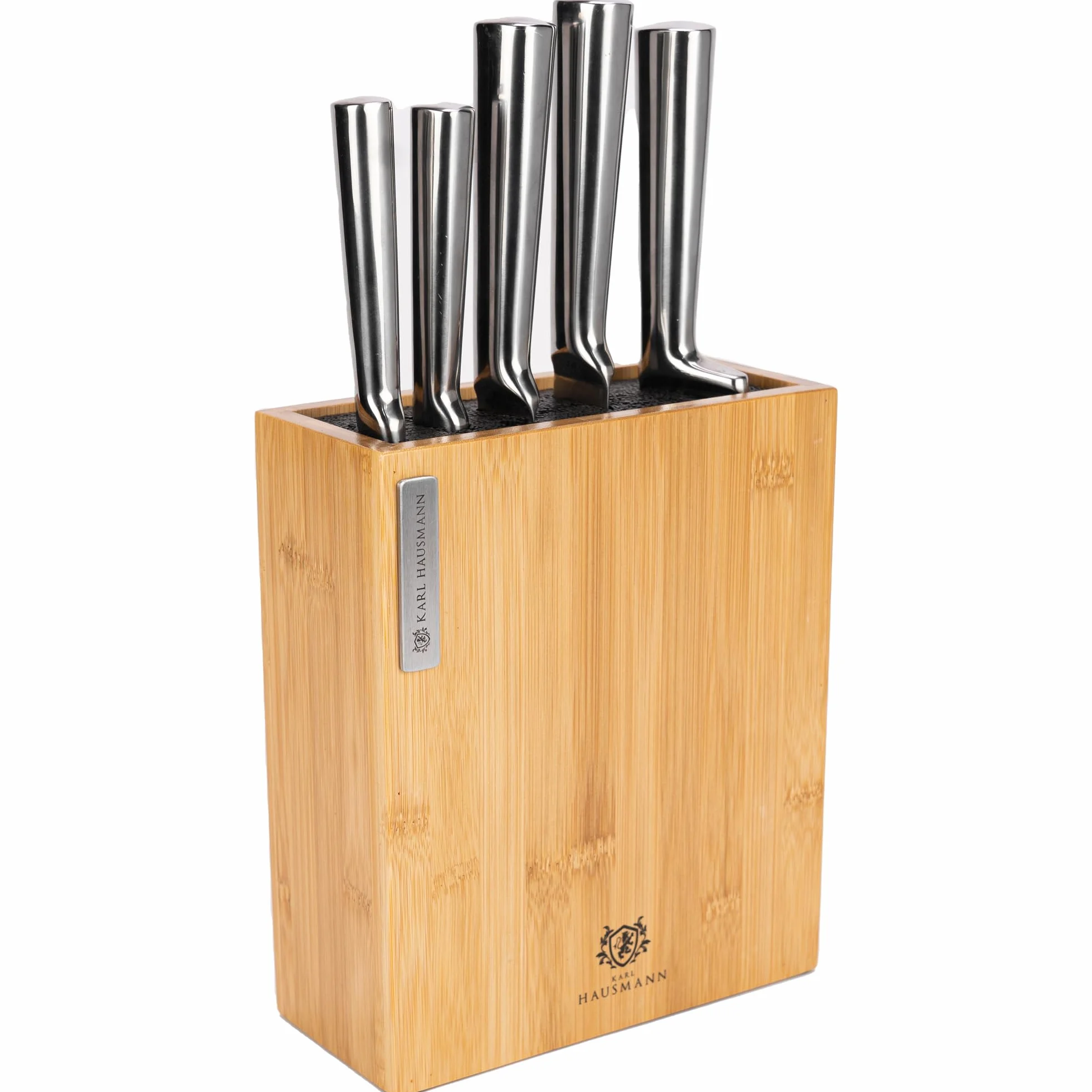 KARL HAUSMANN Bloc Couteaux Universel Bambou 23x20x9cm Support Couteaux Insert Fibres