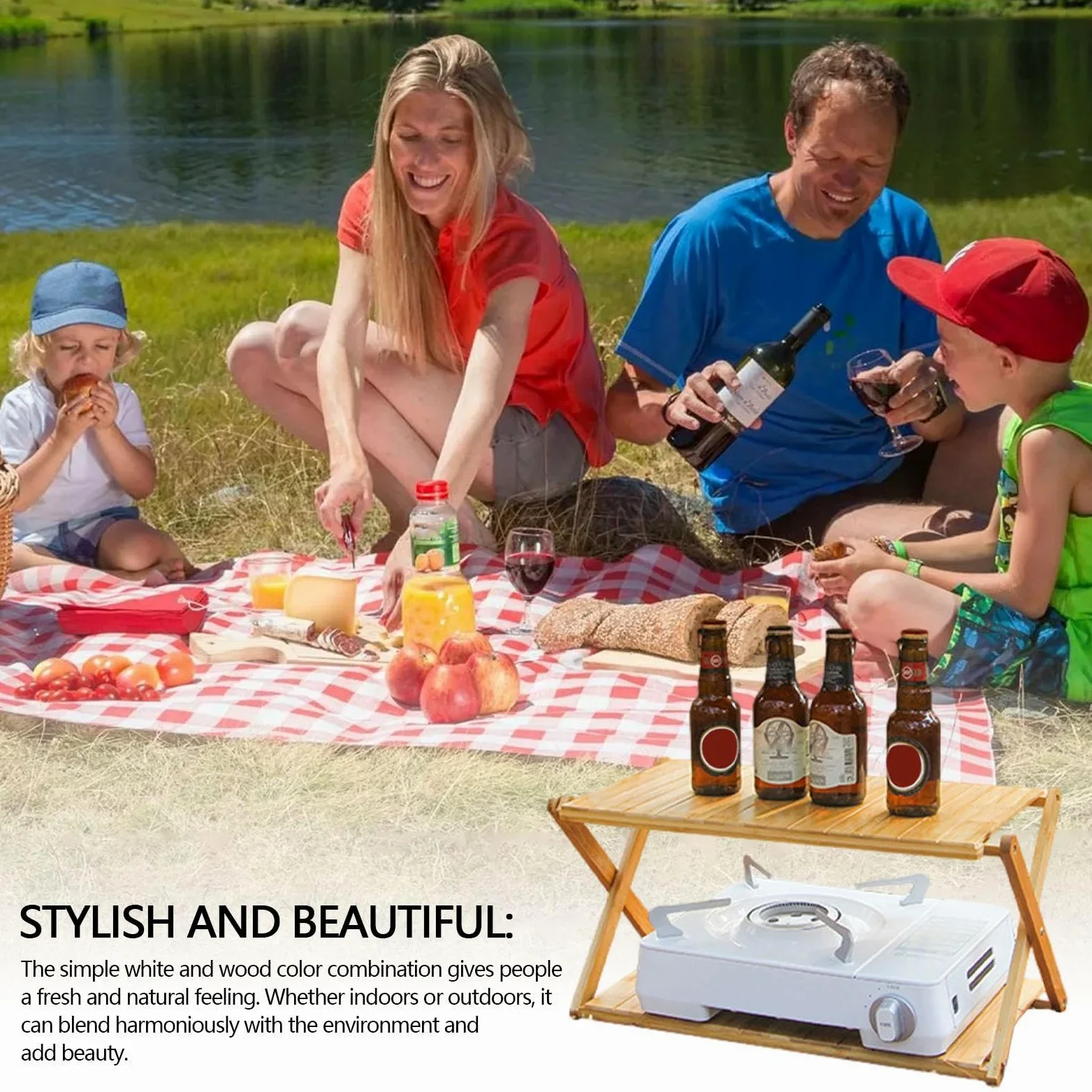 Étagère Pliante Rangement Camping Organisateur De Rangement Facile À | 2 Niveaux Support De Rangement Pliant Extérieur Salle De Bain, Accessoires De Camping Pour Livres, Divers, Cuisine