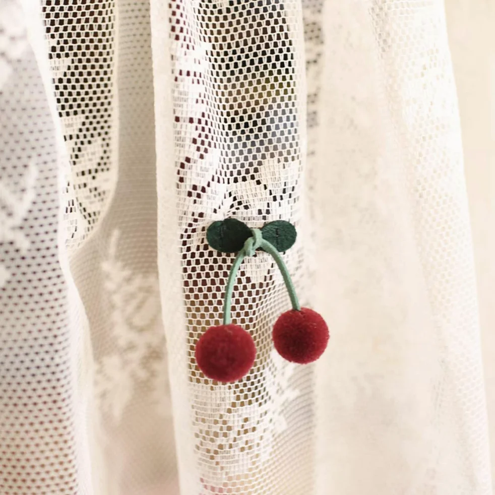 Rideau for cuisine café, rideau court, rideau court de cuisine, cantonnière de fenêtre, rideau en filet de dentelle blanche, rideau de café transparent, style campagnard et rural(W x H280x110cm)