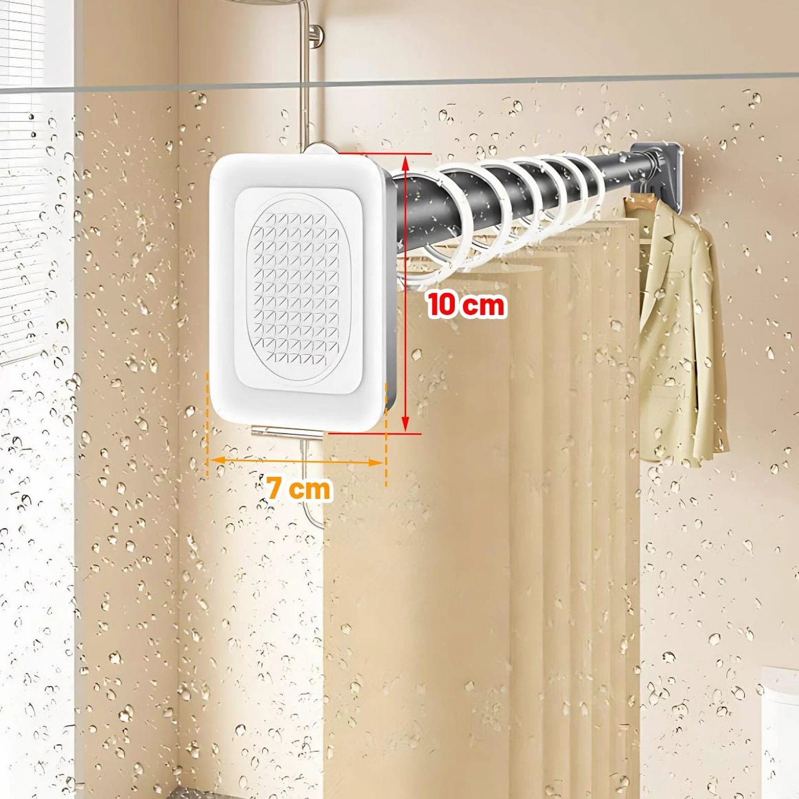 Tringle de Rideau de Douche Sans Perçage 70-300 cm Barre de Tension Réglable Tringle Extensible en Acier Inoxydable pour Salle de Bain Fenêtre Penderie(Gray,63"-98"(160-250cm))
