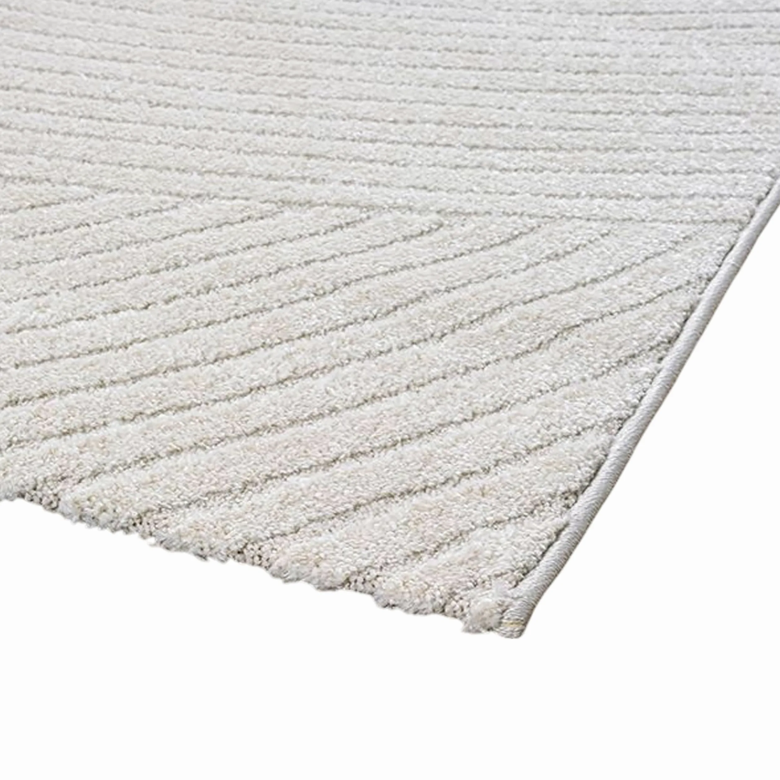 Teppich-Traum Tapis Salon Tapis d'entrée Couloir agréablement Doux Velours Moyen 3D Effet Vagues en crème, 80 x 150 cm