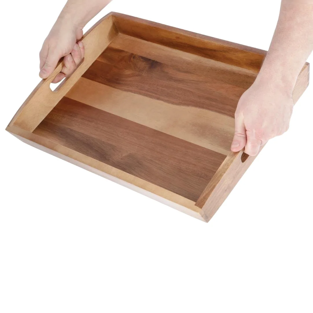 Olympia Plateau de service en acacia, taille : 510 (L) x 350 (P) mm, usage professionnel et domestique, GM266