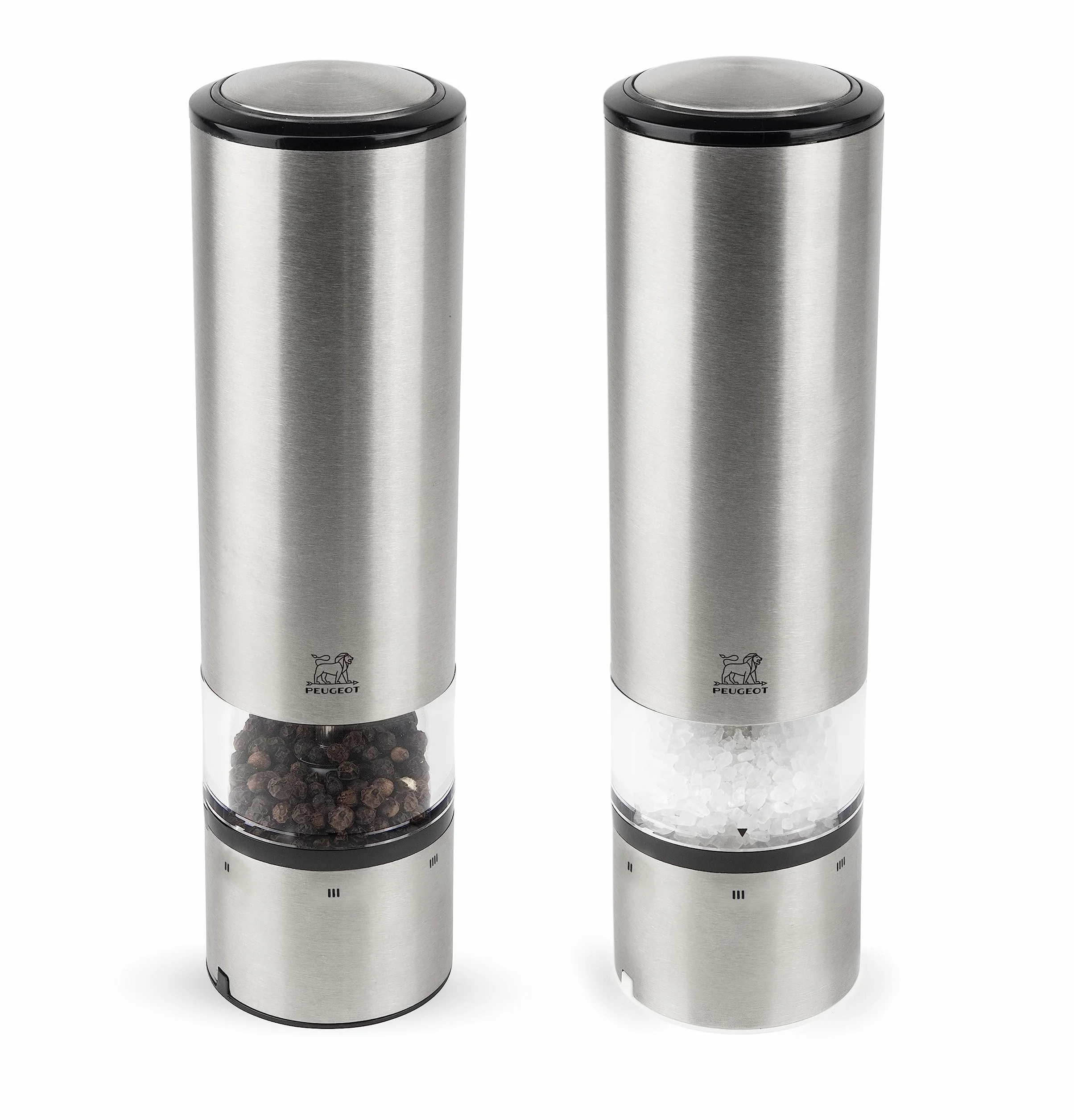 PEUGEOT Moulin à Poivre et Sel Électrique Elis Sense u'Select 20 cm Inox 6 Réglages de Mouture