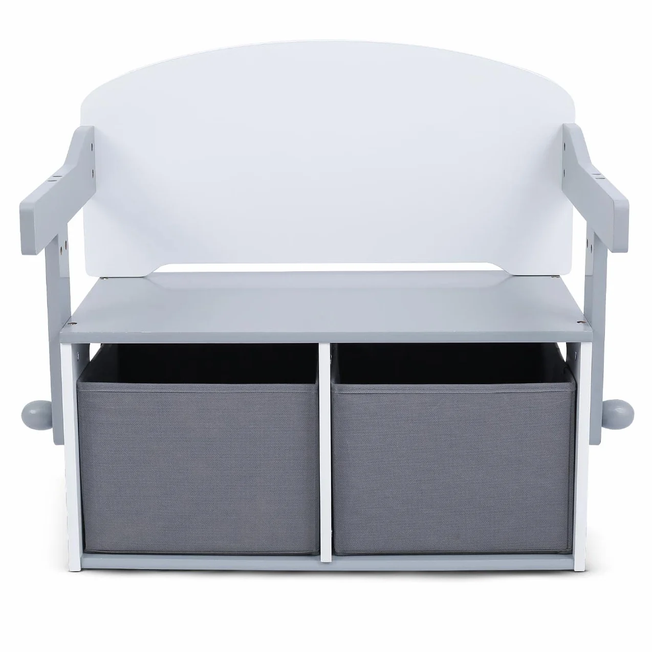Baby Vivo Multifonctionnel 3en1 Table et Banc en Bois pour Enfants avec Coffre à Jouets - Felix Gris