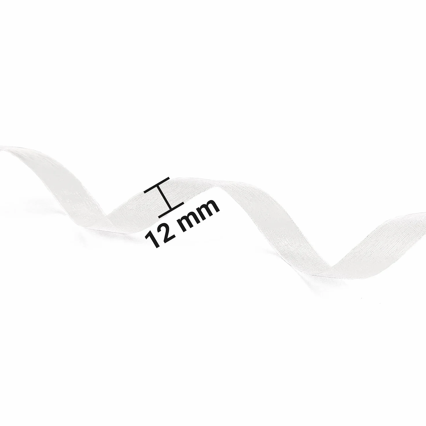 Netuno ruban satin organza 12mm x 32m blanc décoratif cadeau mariage