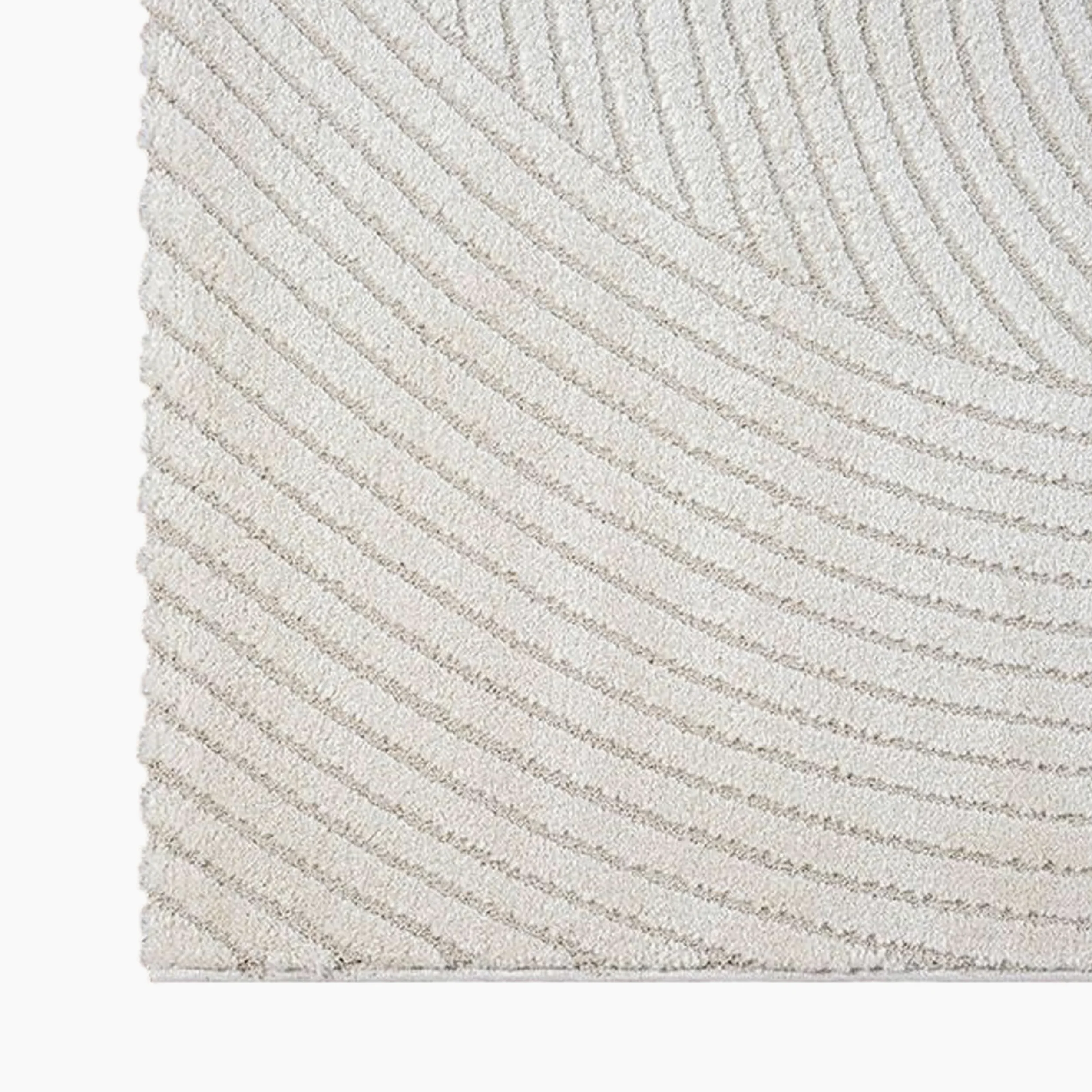 Teppich-Traum Tapis Salon Tapis d'entrée Couloir agréablement Doux Velours Moyen 3D Effet Vagues en crème, 80 x 150 cm