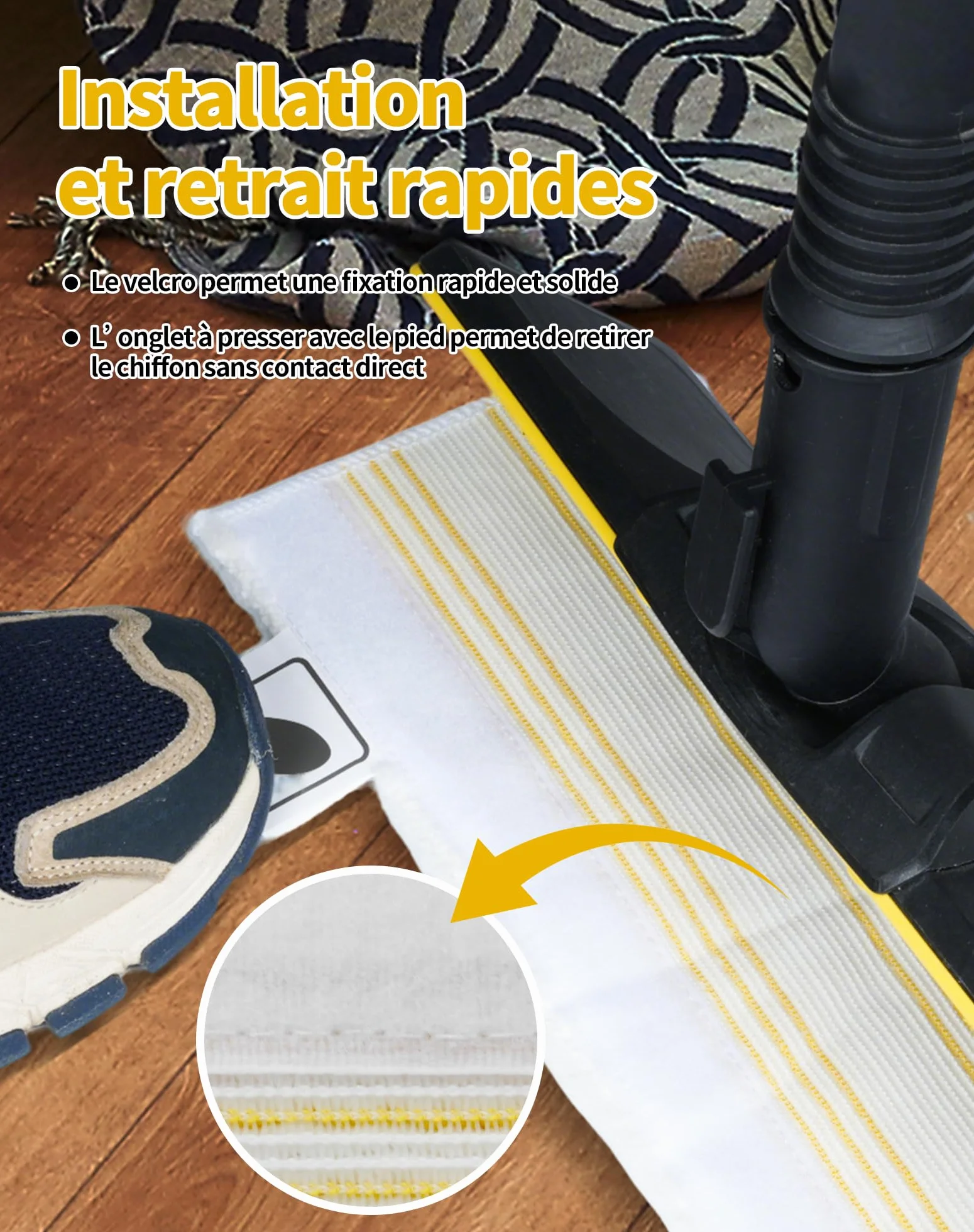 Accessoires Kärcher SC2 SC3 SC4 SC5 6 Microfibre Serpillères 3 Bonnettes Nettoyeur Vapeur Easyfix