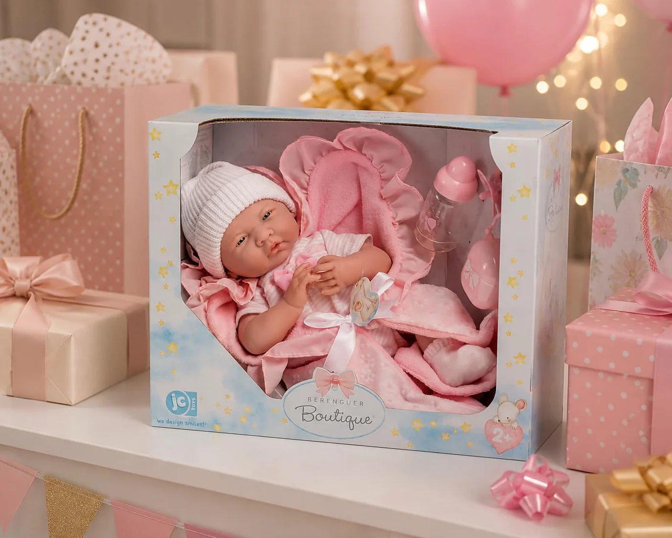 JC Toys La Newborn Soft Body Boutique Baby Doll 39,8 cm Rose