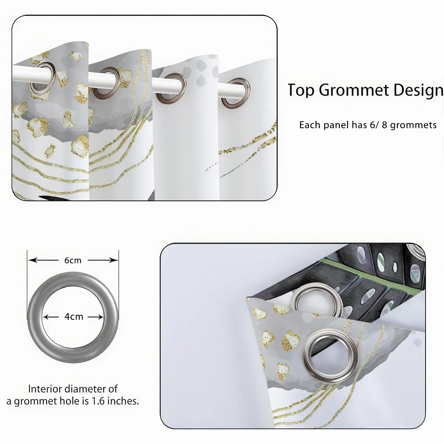 Rideaux Occultant Noir, Rideaux Occultant Tropical Boheme Feuilles de Palmier Rideau Thermiques Isolants Anti Froid et Chaleur Rideau à Oeillets pour Chambre Fenêtre, Lot de 2, 140x200cm