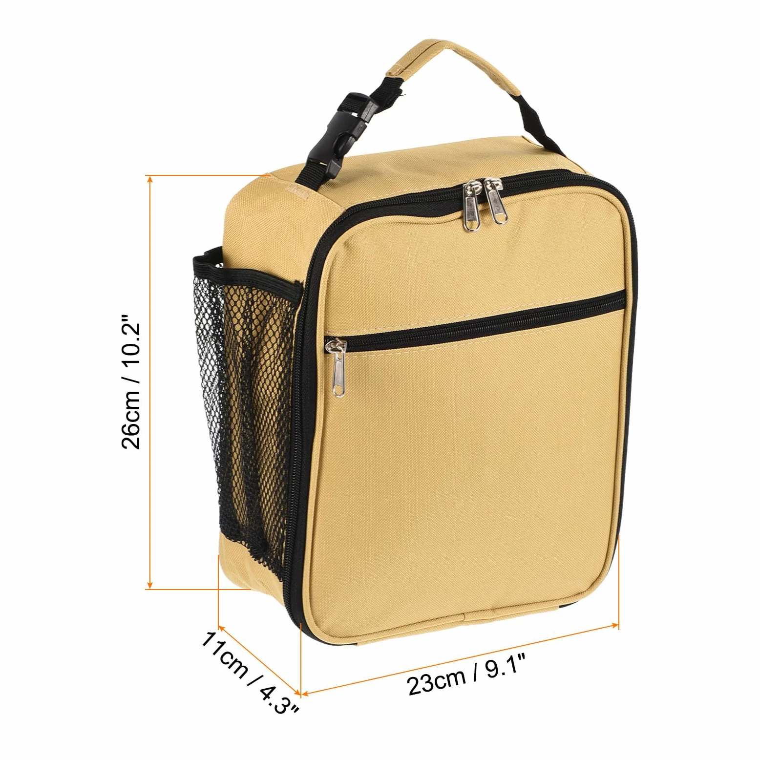 Sac à déjeuner isolé, boîte à déjeuner étanche avec Poches/poignée, Sac fourre-Tout Portable, récipient Alimentaire pour Le Travail de Bureau, Pique-Nique en Plein air, Kaki