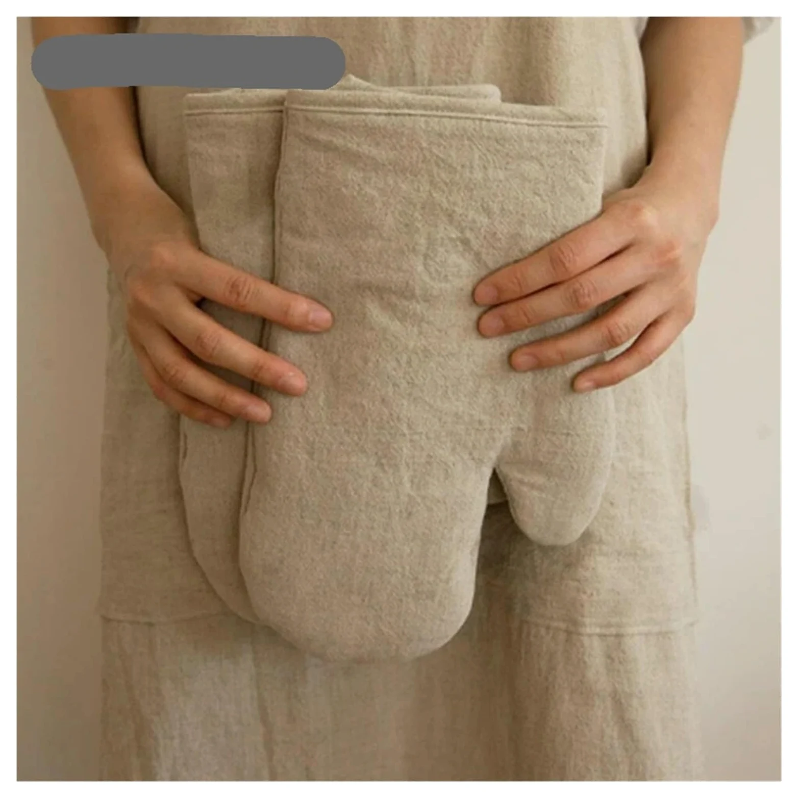 MRKU Gants de Cuisine résistants à la Chaleur, en Coton et Lin, isolants et épais, Parfaits pour la Cuisine, Le Camping et Les activités de Plein air.