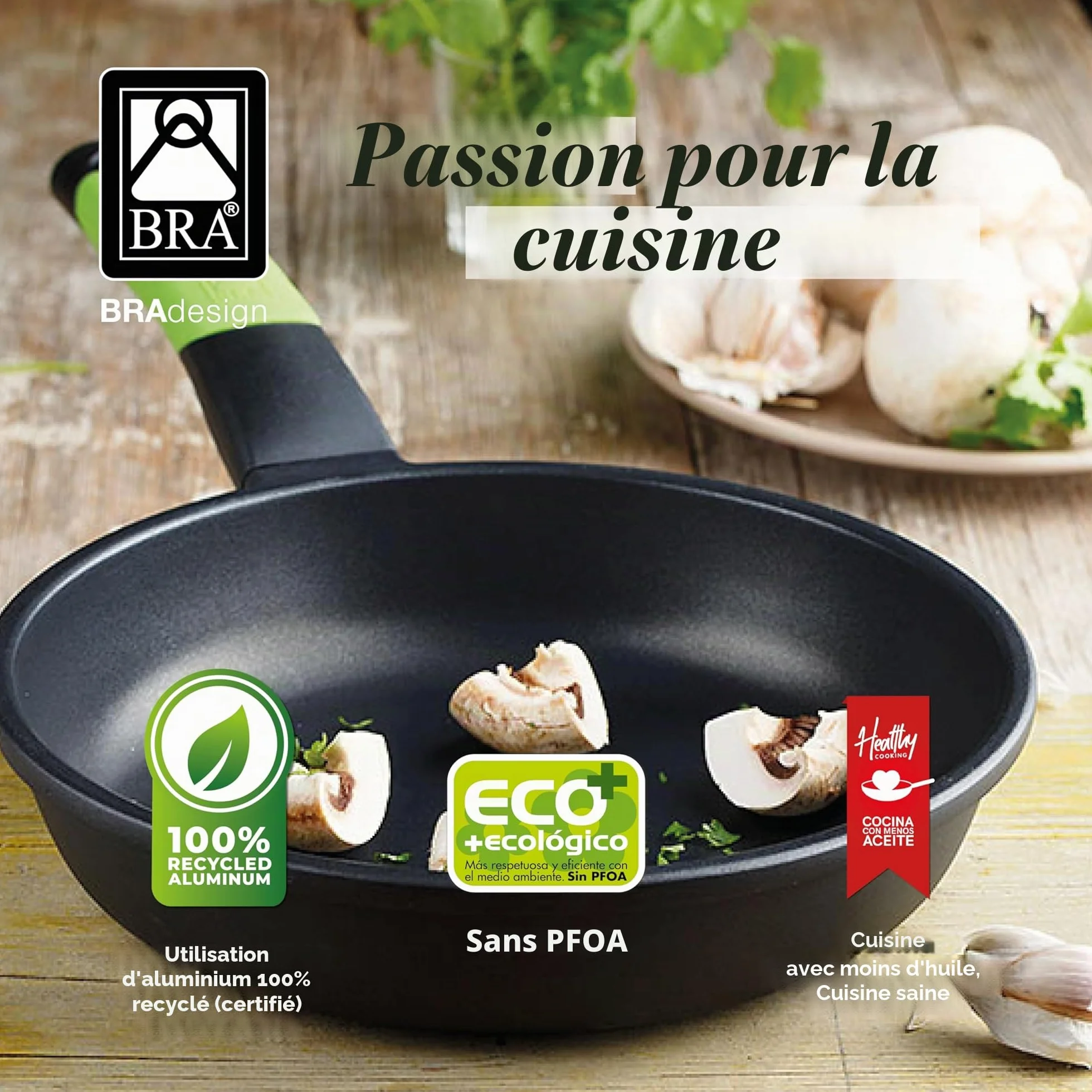 Poêle en Fonte d’Aluminium 18 cm Antiadhésif sans PFOA Compatible Induction Tous Feux