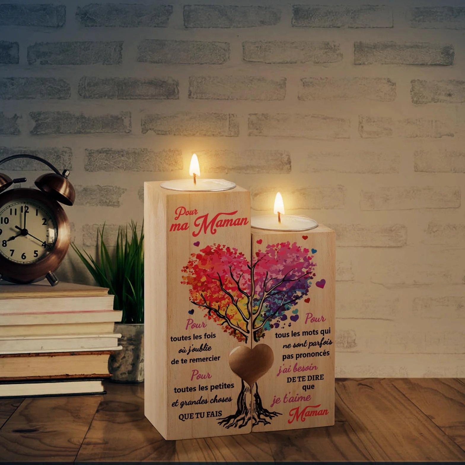 Candélabre Cadeau Fête des Mères, Idée Cadeau Maman Anniversaire Noël Saint Valentin