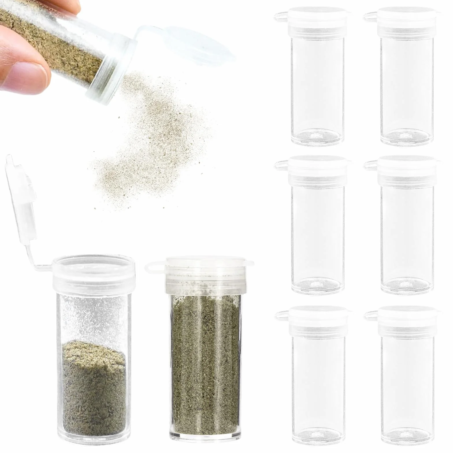 Lot de 8 mini salières et poivrières de voyage pour camping - Mini distributeur d'épices avec couvercle