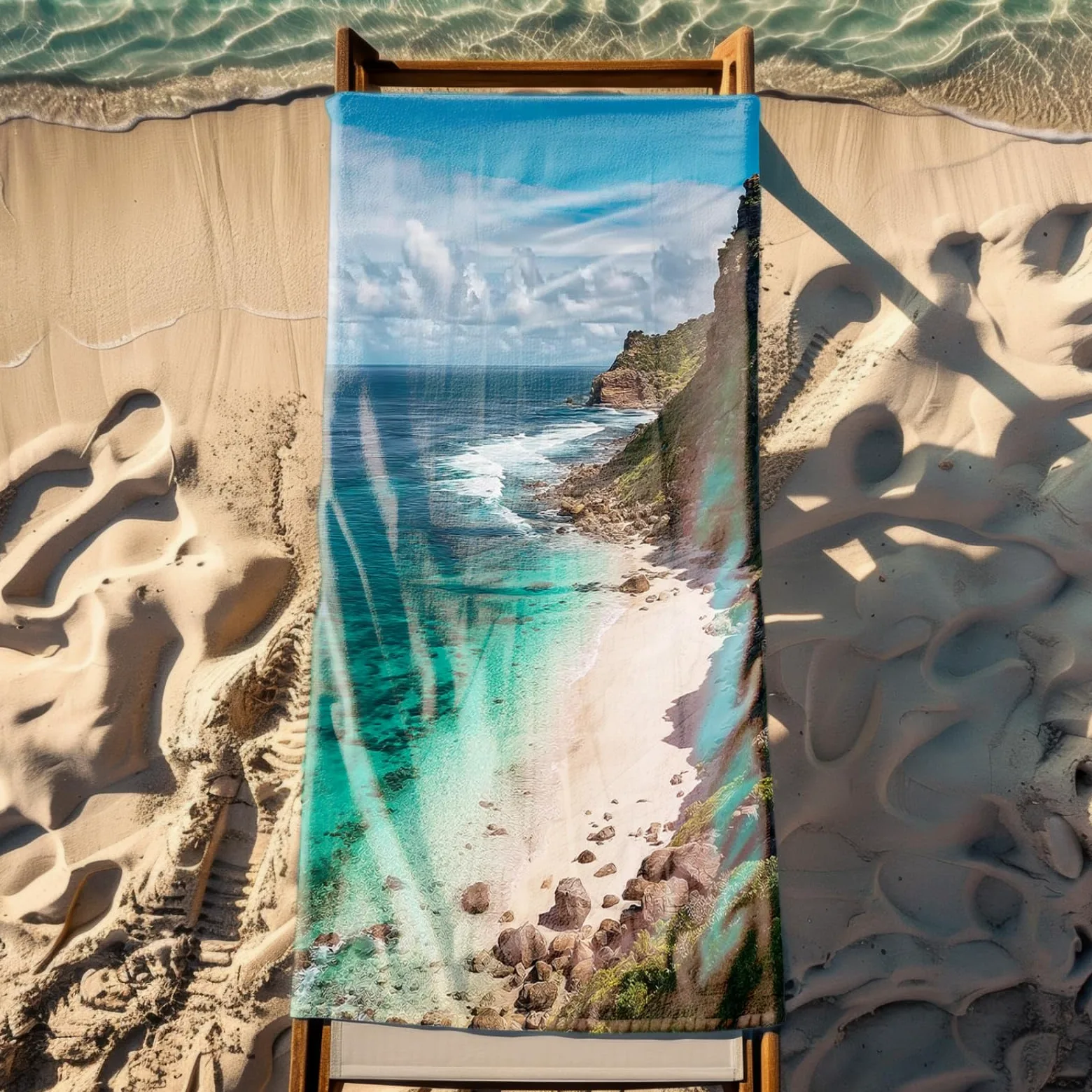 Tapis de Plage XXL Anti Sable Ocean Stone Vert Serviette Piscine Adulte,Natte De Plage Pliable, Voyage Accessoires De Plage Camping,Serviette de Bain Personnalisée