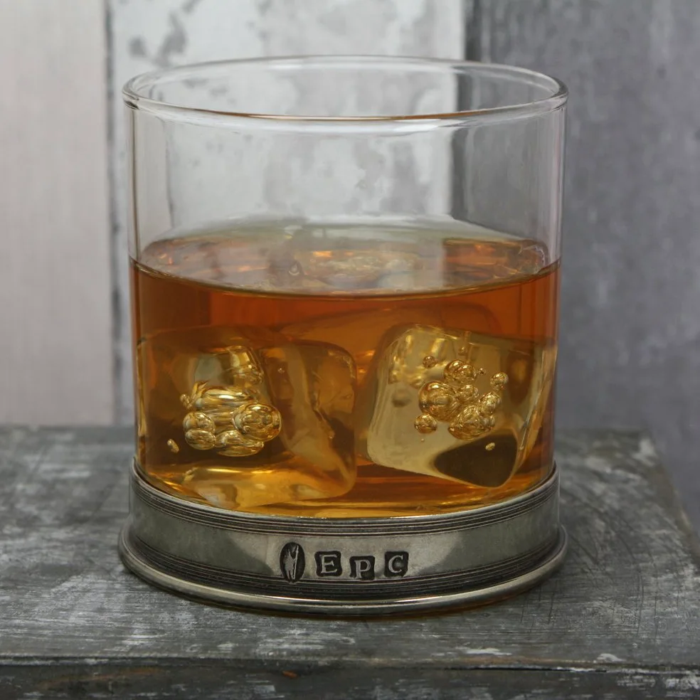 Verre à whisky English Pewter Company, serti de base en étain [VG006]
