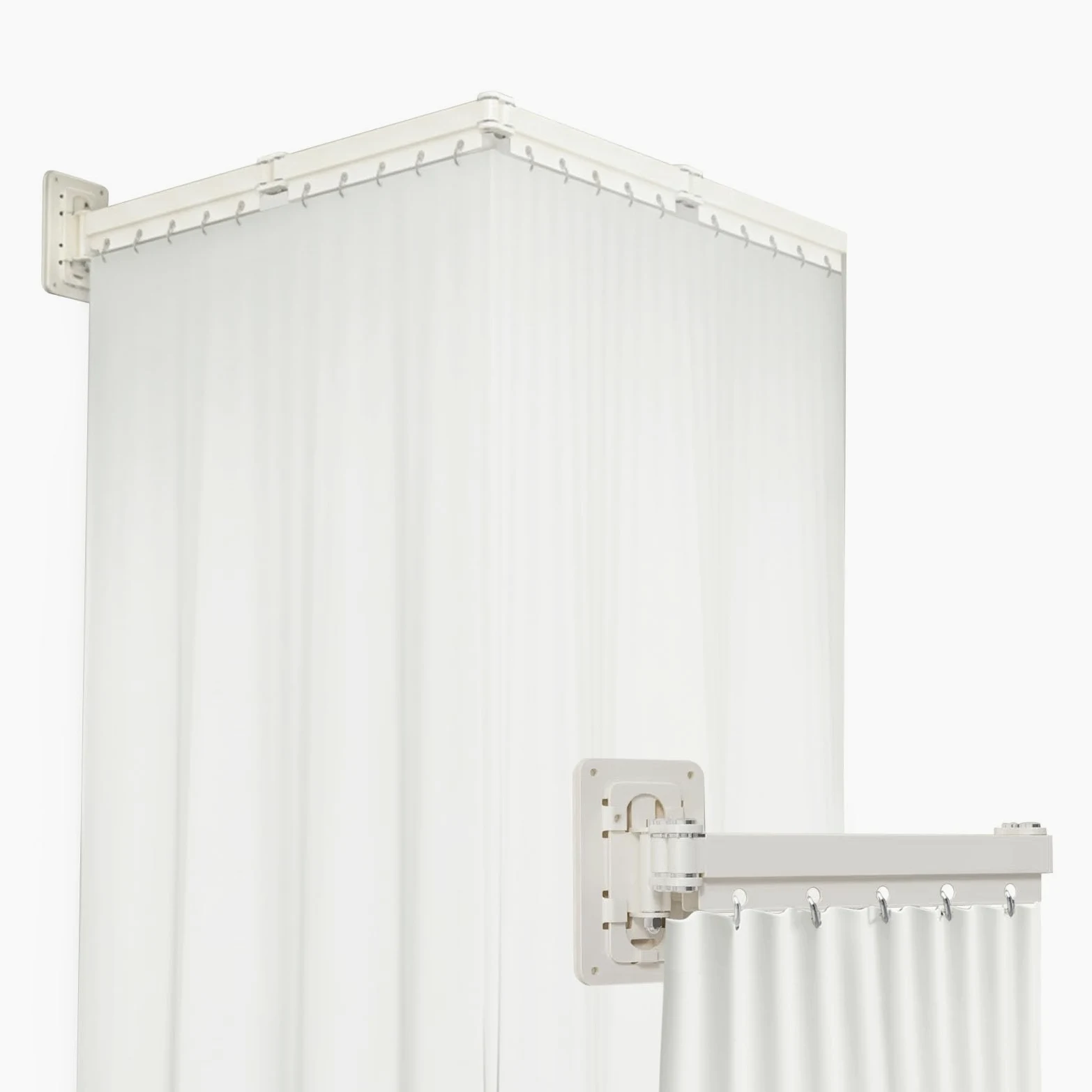 Tringle à Rideau de Douche Pliable Avec Rideau de 180 Cm,Blanc crème | Adaptée Aux Baignoires Ou Aux Douches, Pare Baignoire Sans Percage