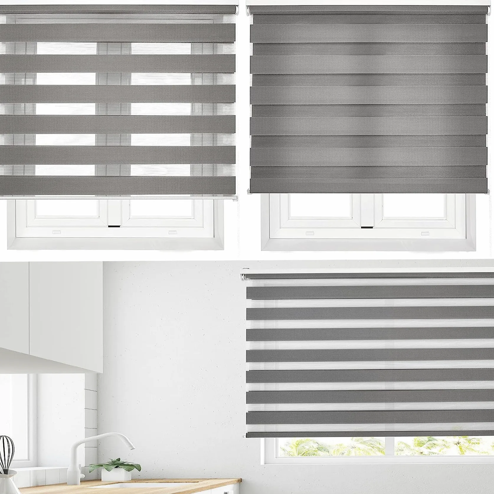 Store Thermique pour fenêtre de Toit 50 x 180 cm 100% Matériau Blackout Store Occultant fenêtre Rideaux Kit de Montage Inclus, pour fenêtre, Gris Foncé