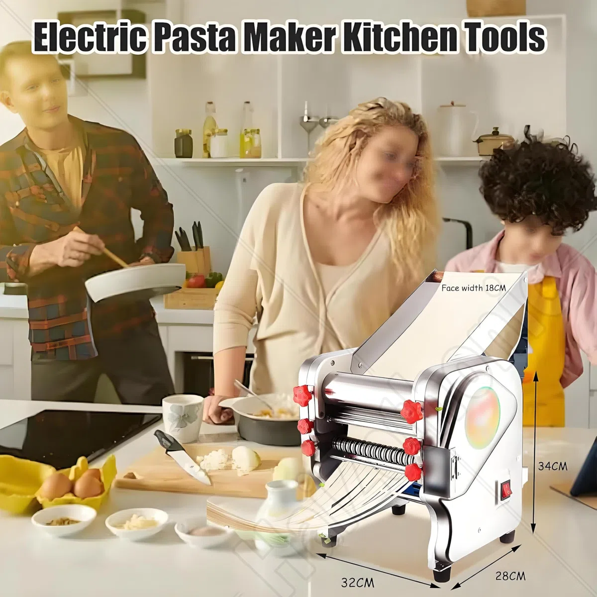 Machine à pâtes et nouilles électrique générique 200 W, en acier inoxydable, outil ménager