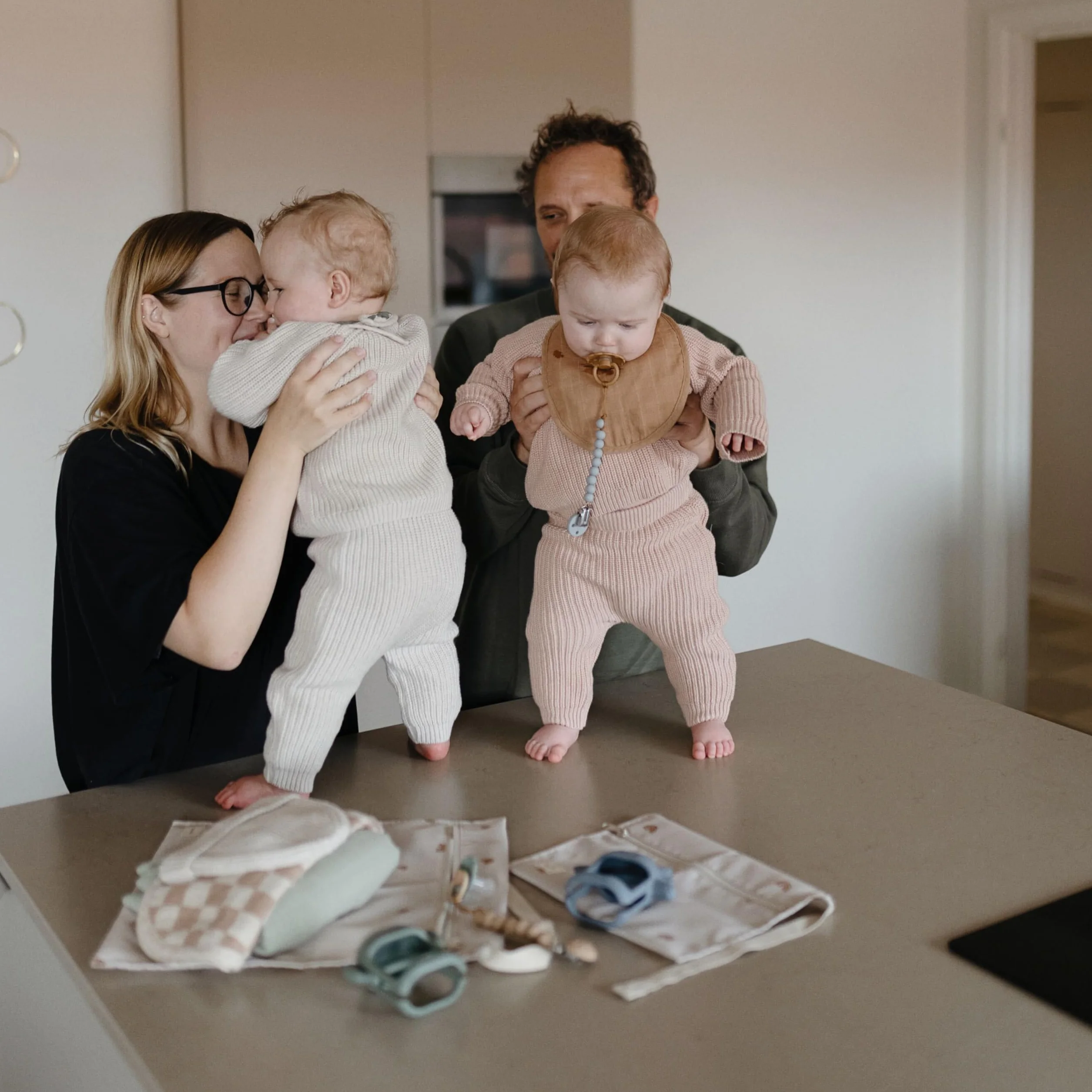 Mushie Wet Bag 2-Pack Sac Résistant à l'Eau pour Bébé - Polyester Lavable en Machine (Blush)