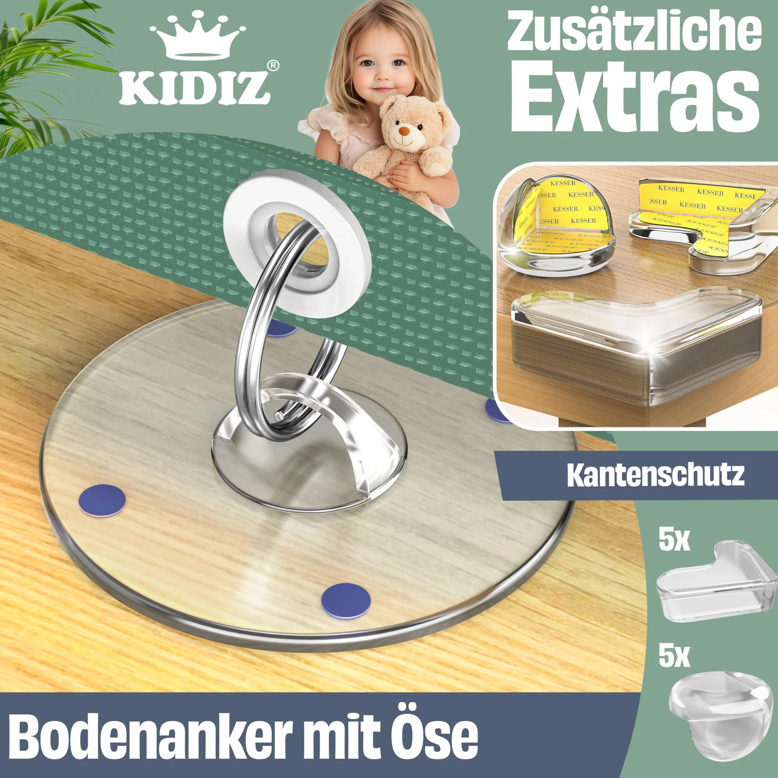 KIDIZ® Barrière de protection d'escalier extensible 0-180 cm - Sécurité enfant bébés animaux - Grille protection escaliers portes avec ancrage sol