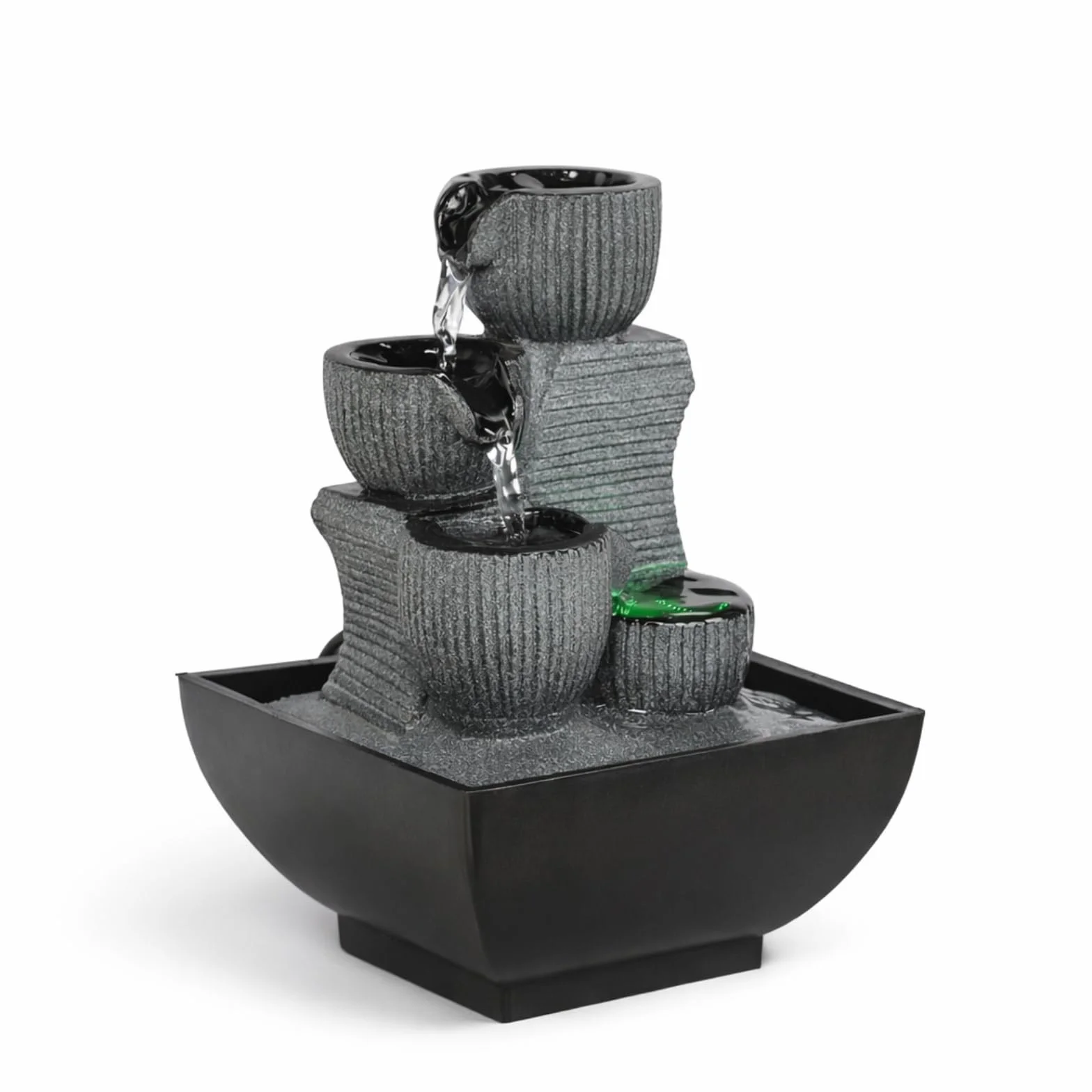 Fontaine d’Intérieur Kini Cascade Zen Relaxante avec Lumière LED Coloré H 18 cm