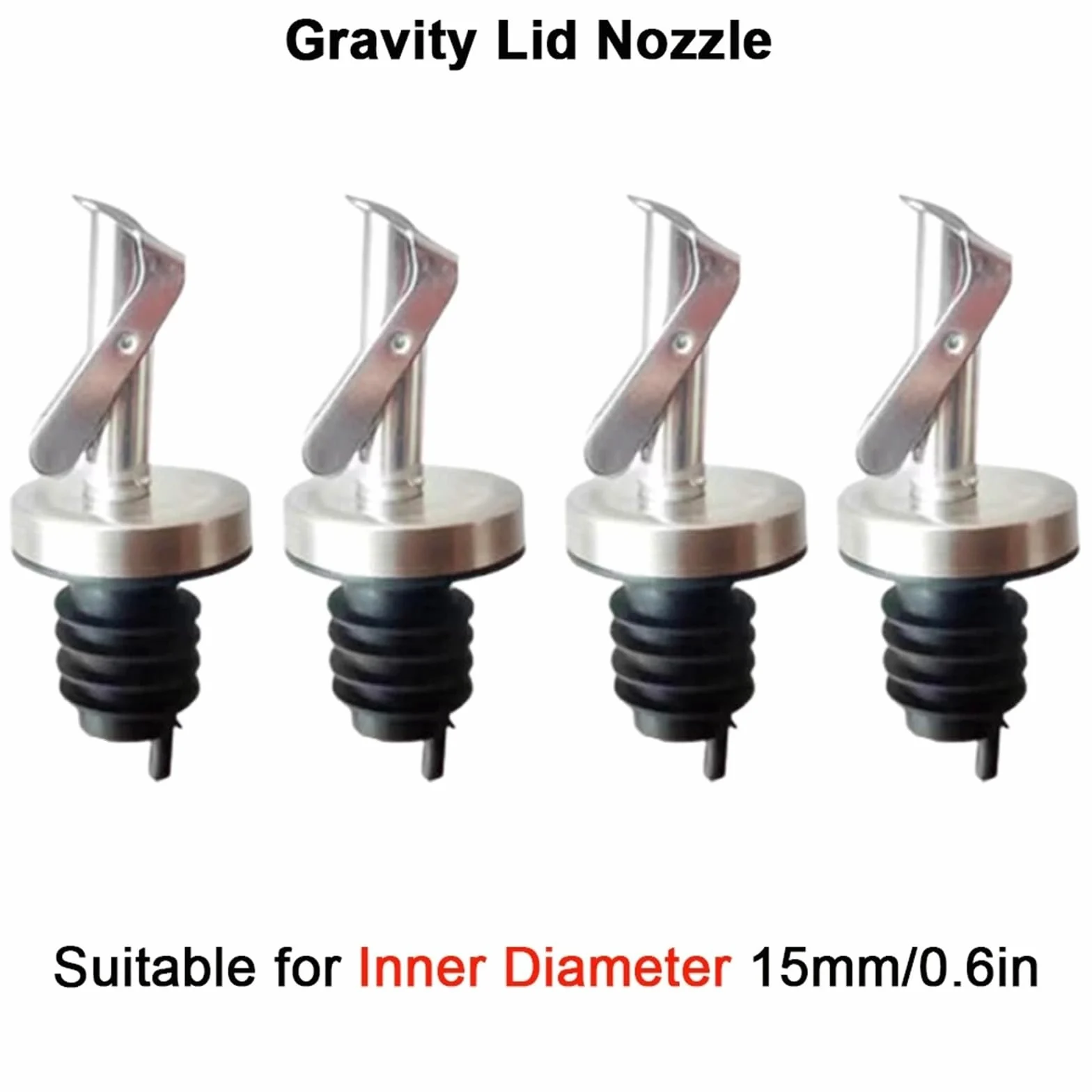 Bouchons de vin 10 pièces en acier inoxydable fermeture automatique distributeur verseur anti-fuite for Champagne huile Sauce liqueur