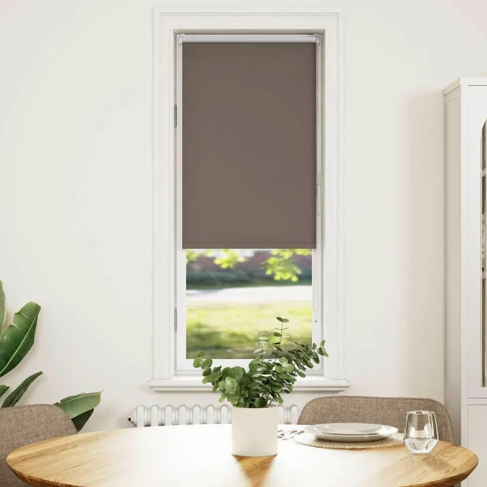Store Enrouleur occultant café en Polyester avec Largeur Tissu 55,7 cm, Hauteur 175 cm, Supports Serrage sans perçage, contrôle lumière et intimité, adapté fenêtres Baie vitrée