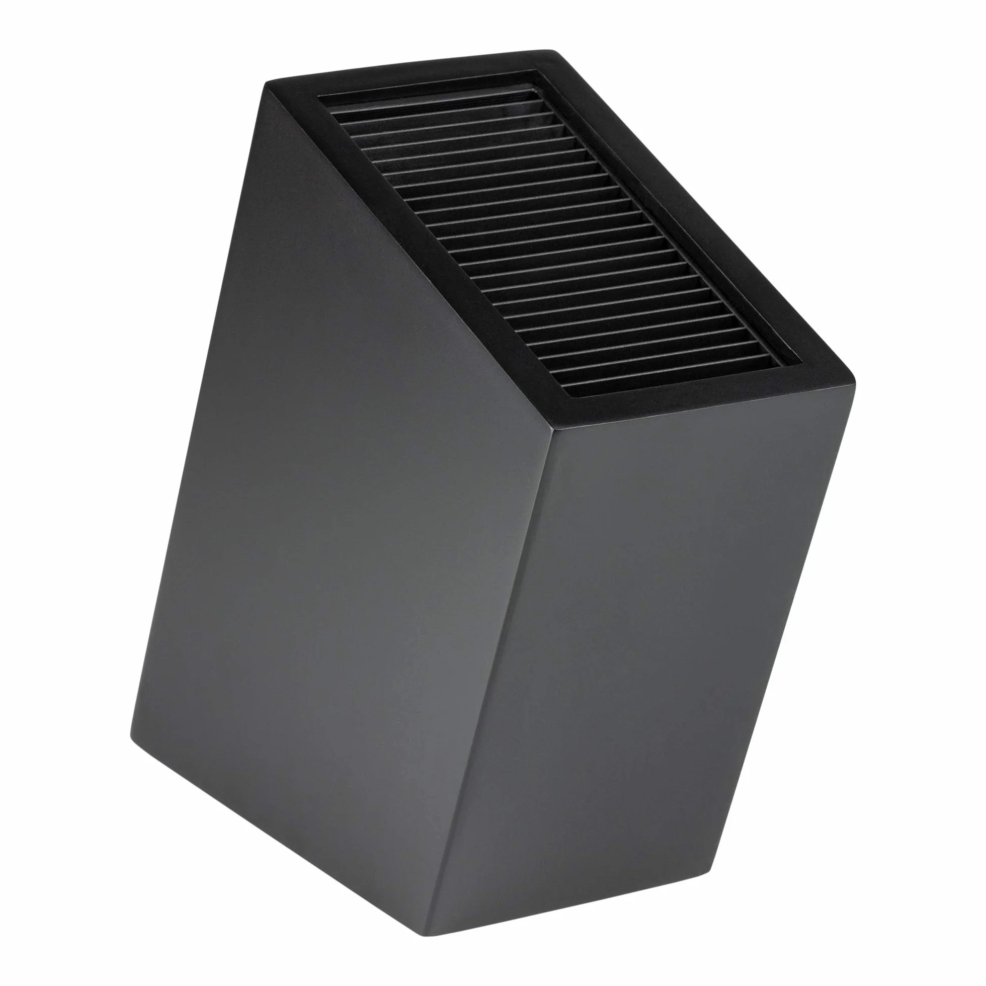 Rockingham Forge Bloc à Couteaux Vide Plastique Noir Mat Incliné 20 Couteaux