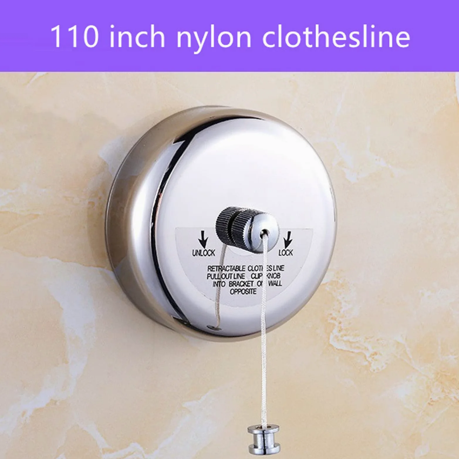 Corde à Linge Rétractable Invisible, Séchoir à Linge en Acier Inoxydable avec Corde Réglable en Acier Inoxydable pour Suspendre Le Séchage de la Salle de Bain, la Blanchisserie