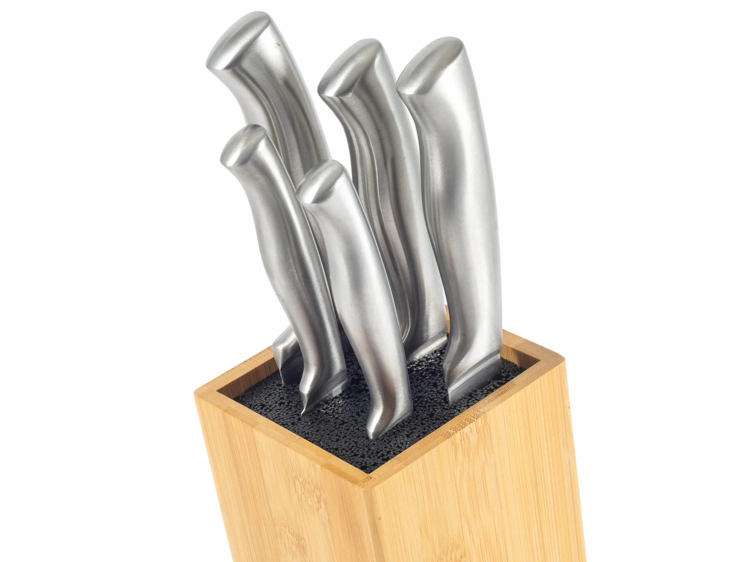 Hanseküche Bloc à couteaux en bois bambou marron incliné