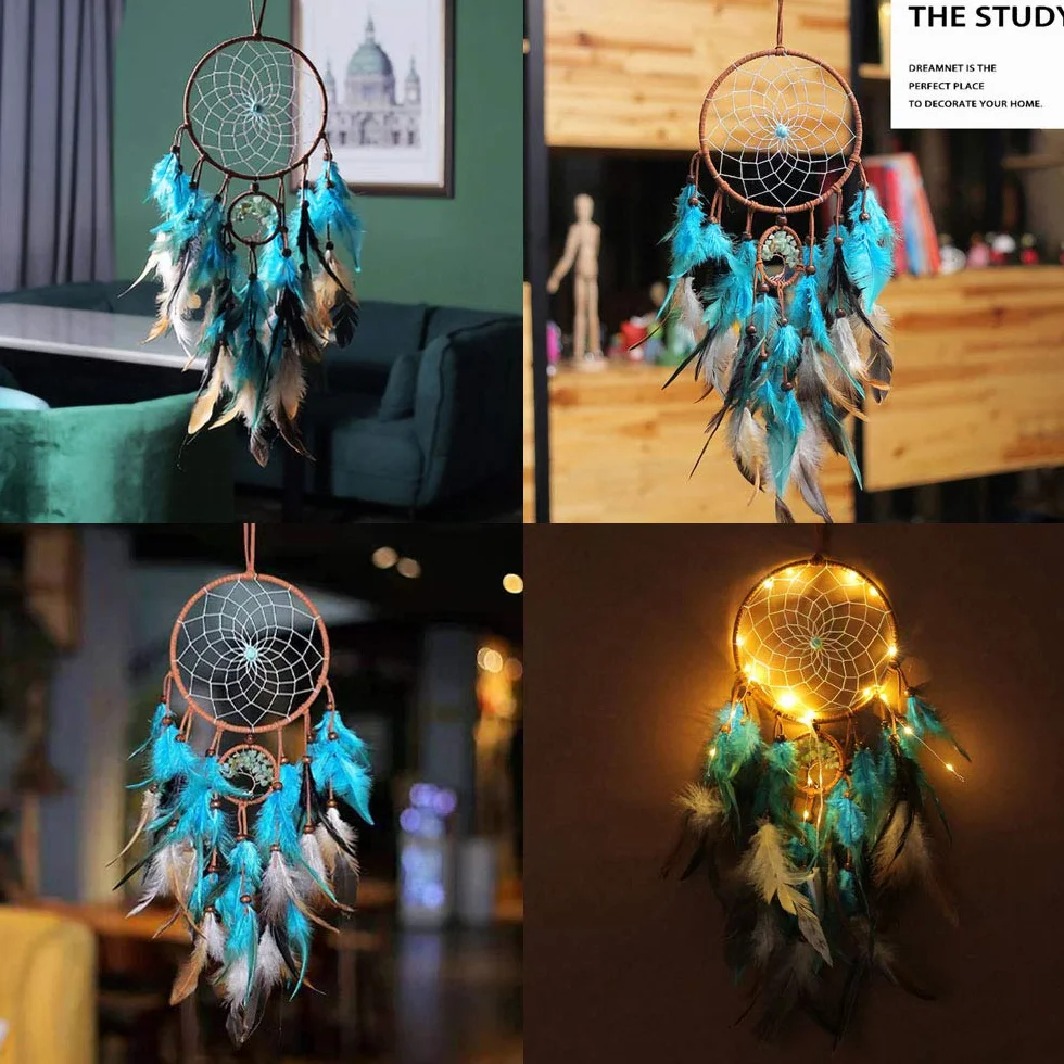 Violet LED Dream Catcher Décoration Murale Indienne pour Chambre