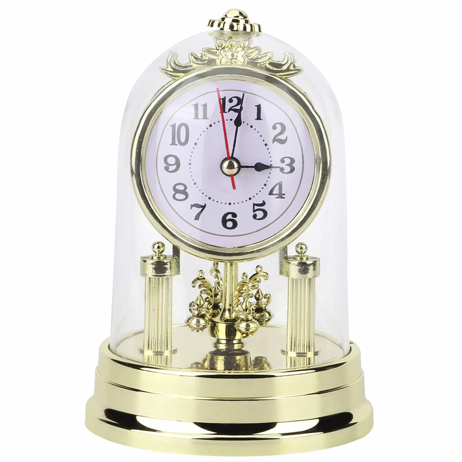 Horloge de Table Antique Silencieuse Européenne Style Rétro Or Décoration Intérieure