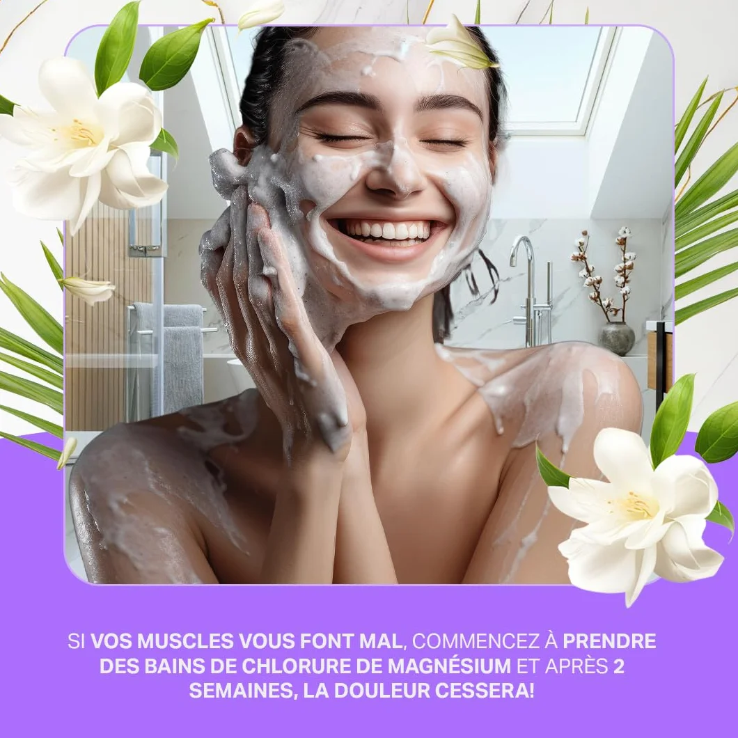 Chlorure de Magnésium Flakes 8 kg Cristaux de Magnésium pour Spa Sel de Bain Relaxant Hexahydraté