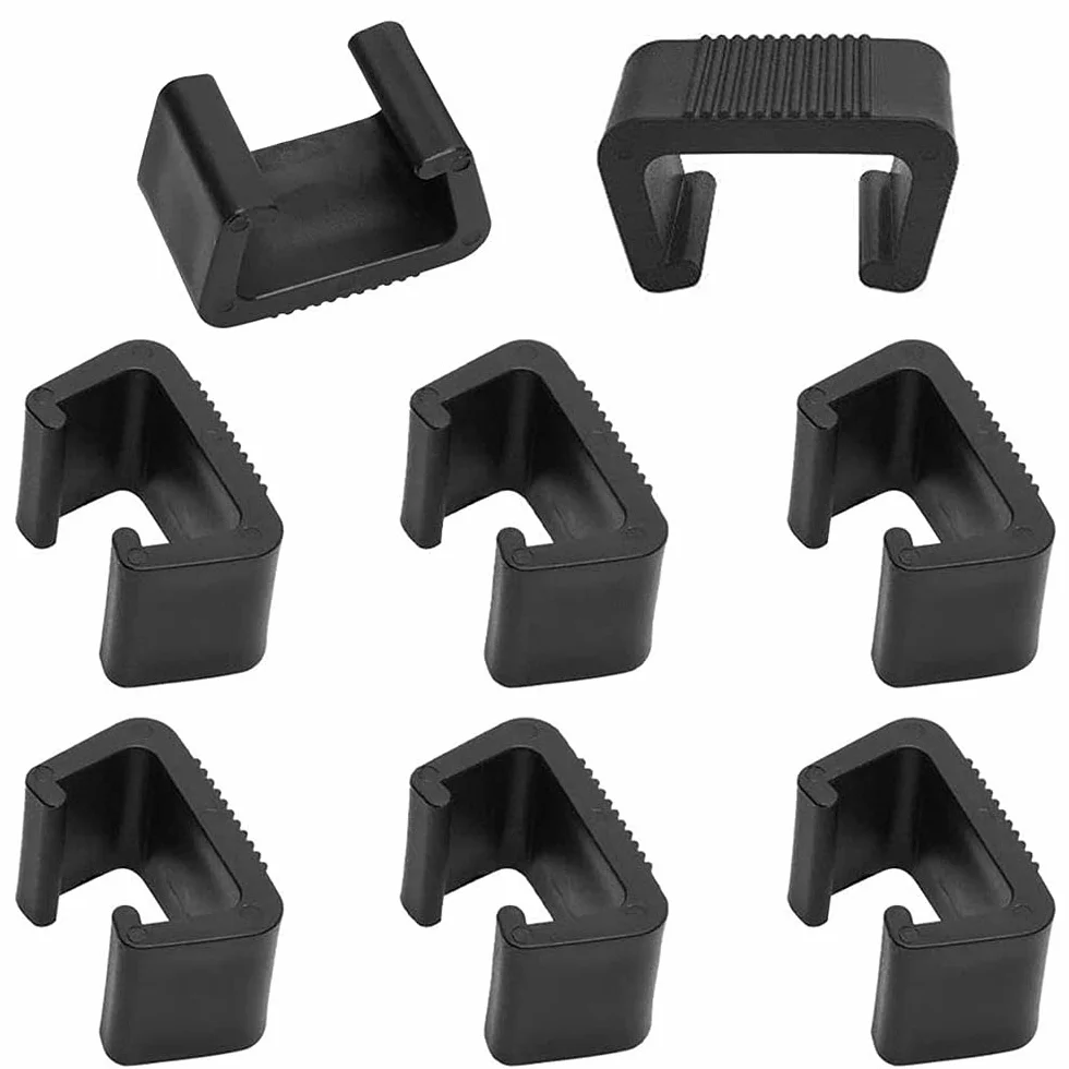 Clips de Meubles Canapé en Plastique Solide pour Rotin, Jardin, Salon (Noir) 8 Pièces