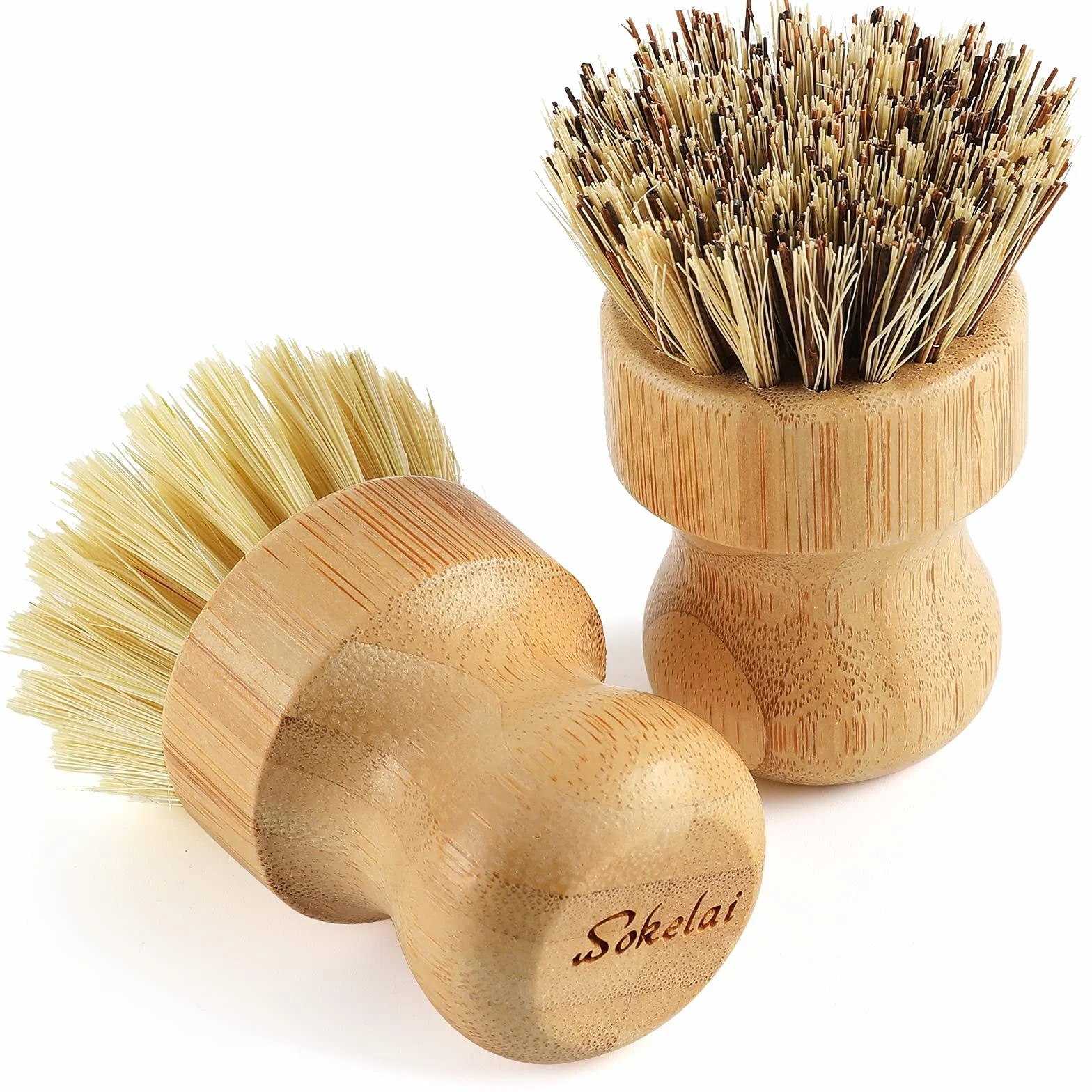Brosse à vaisselle en bambou fibre de sisal naturel cuisine vaisselle casseroles poêles