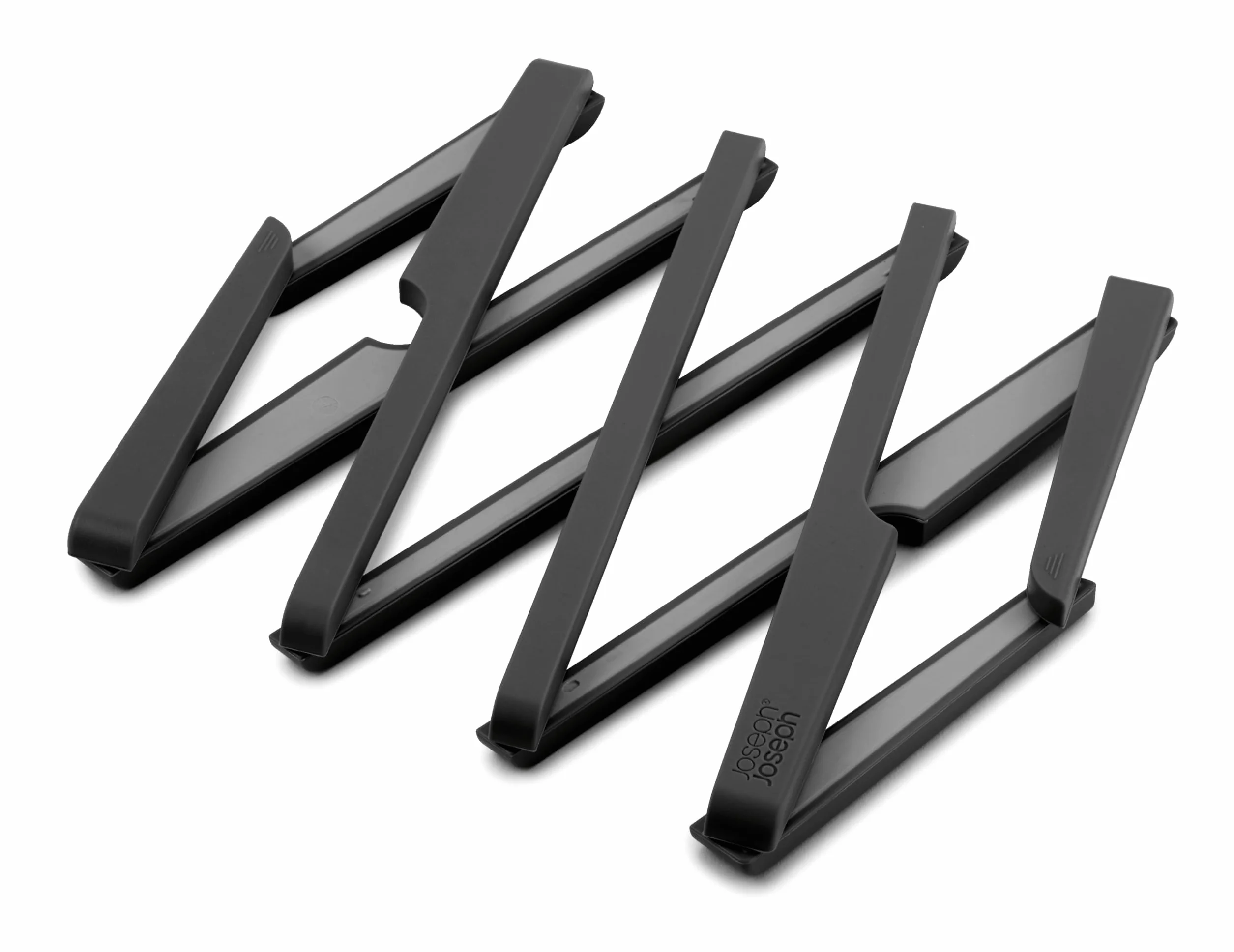 Joseph Joseph support antidérapant extensible en silicone pour casseroles et poêles, tapis résistant à la chaleur plan de travail cuisine Noir