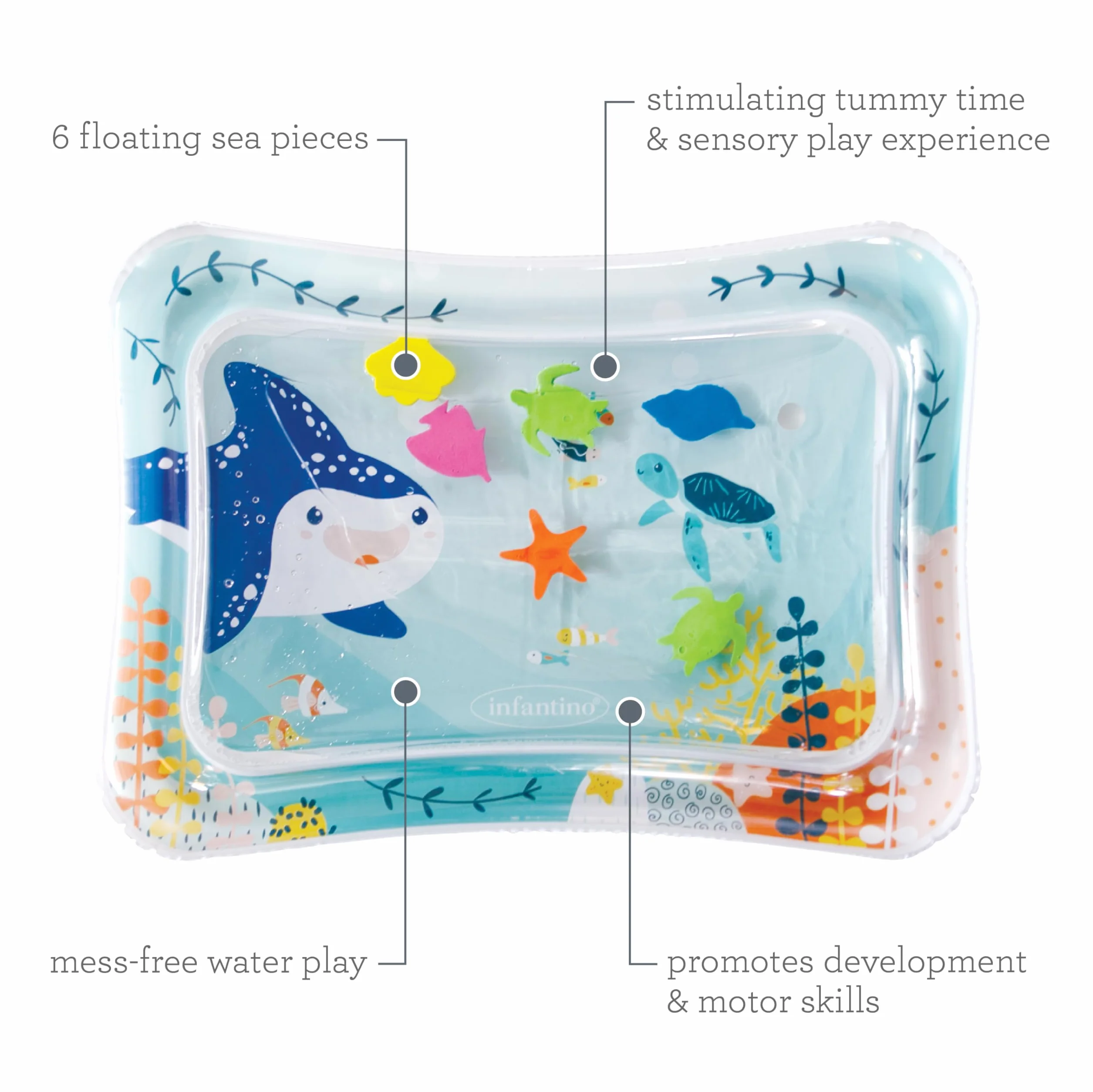 Infantino Tapis d'eau Jumbo Pat & Play pour bébé 3 mois+