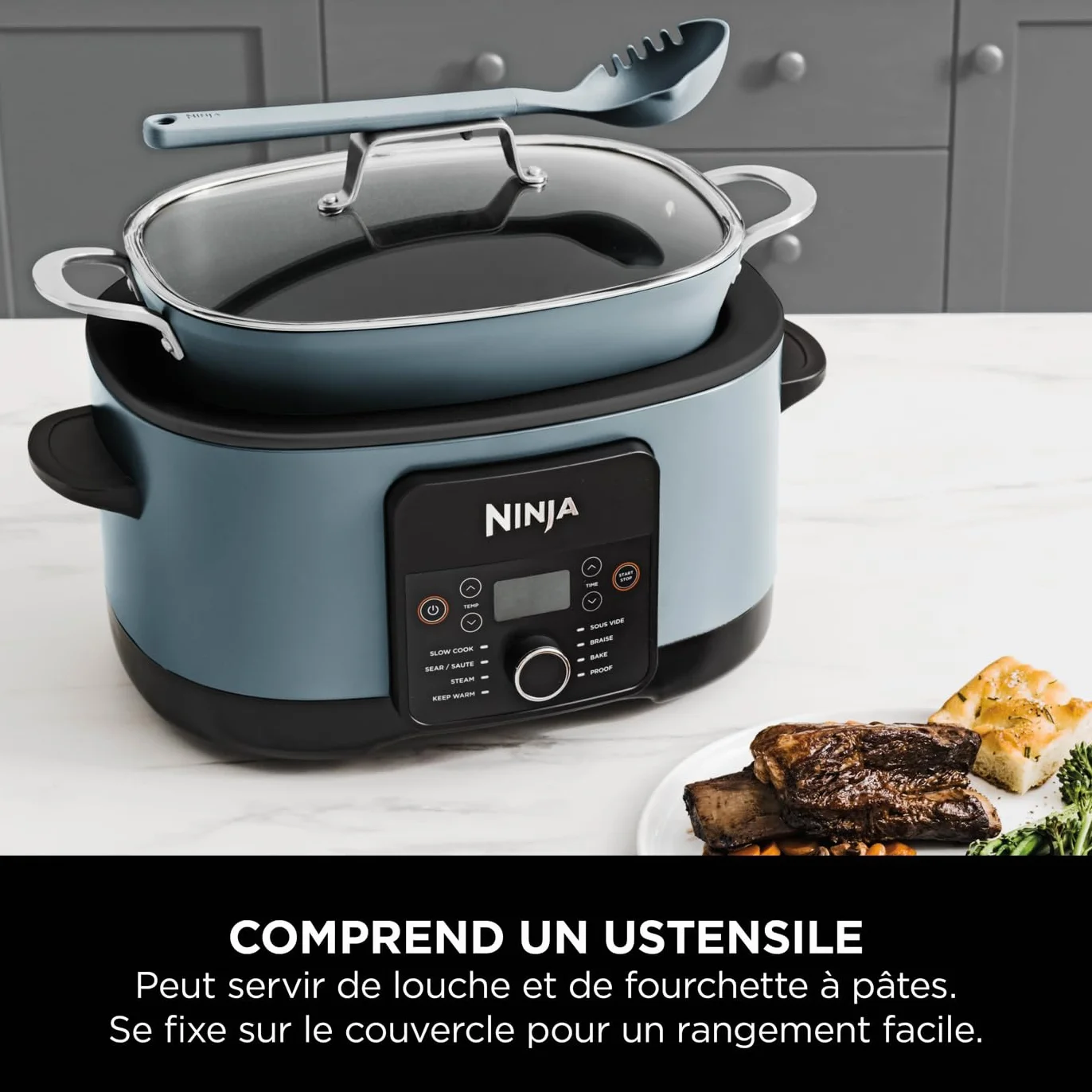 Ninja Foodi PossibleCooker 8 L Multicuiseur 8-en-1 Cuve antiadhésive Gris MC1001EU