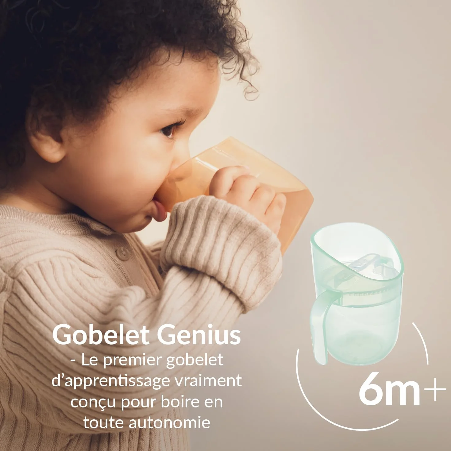 Difrax LOVI Genius Tasse d’Apprentissage Bébé 150 ml Débit Lent Vert