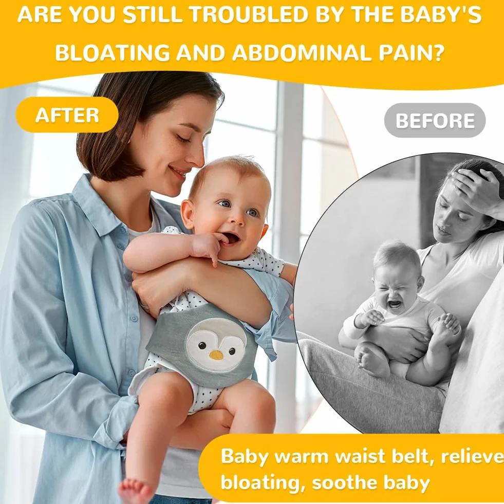 Vicloon Bouillotte Bebe Anti Colique, Ceinture Chauffante Micro, Doublure en Natural Argile, Chaud & Froid, Lavable