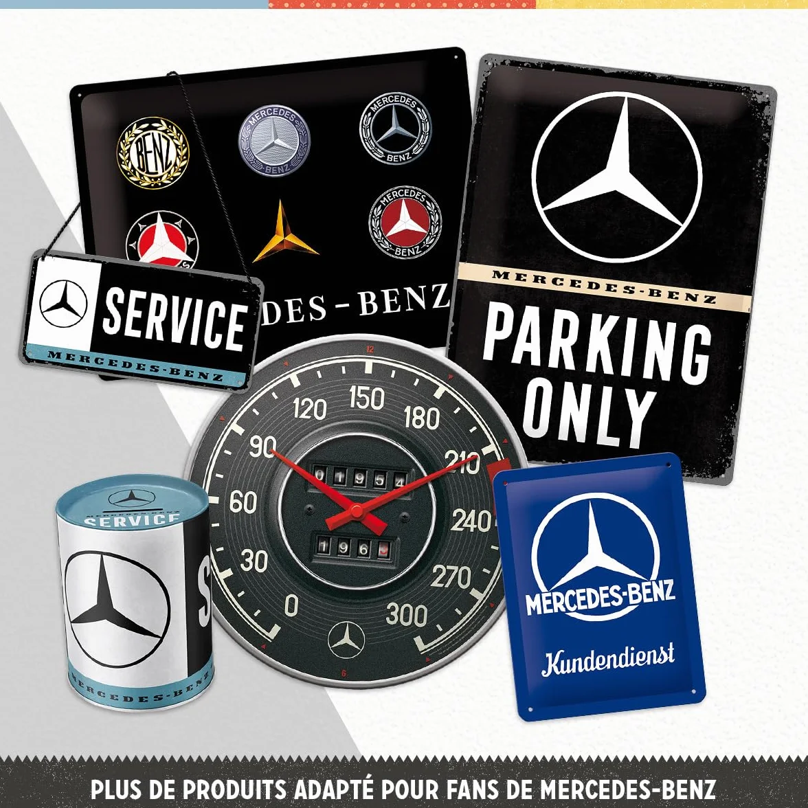 Mercedes-Benz Service Plaque à suspendre métal 10 x 20 cm Déco design retro