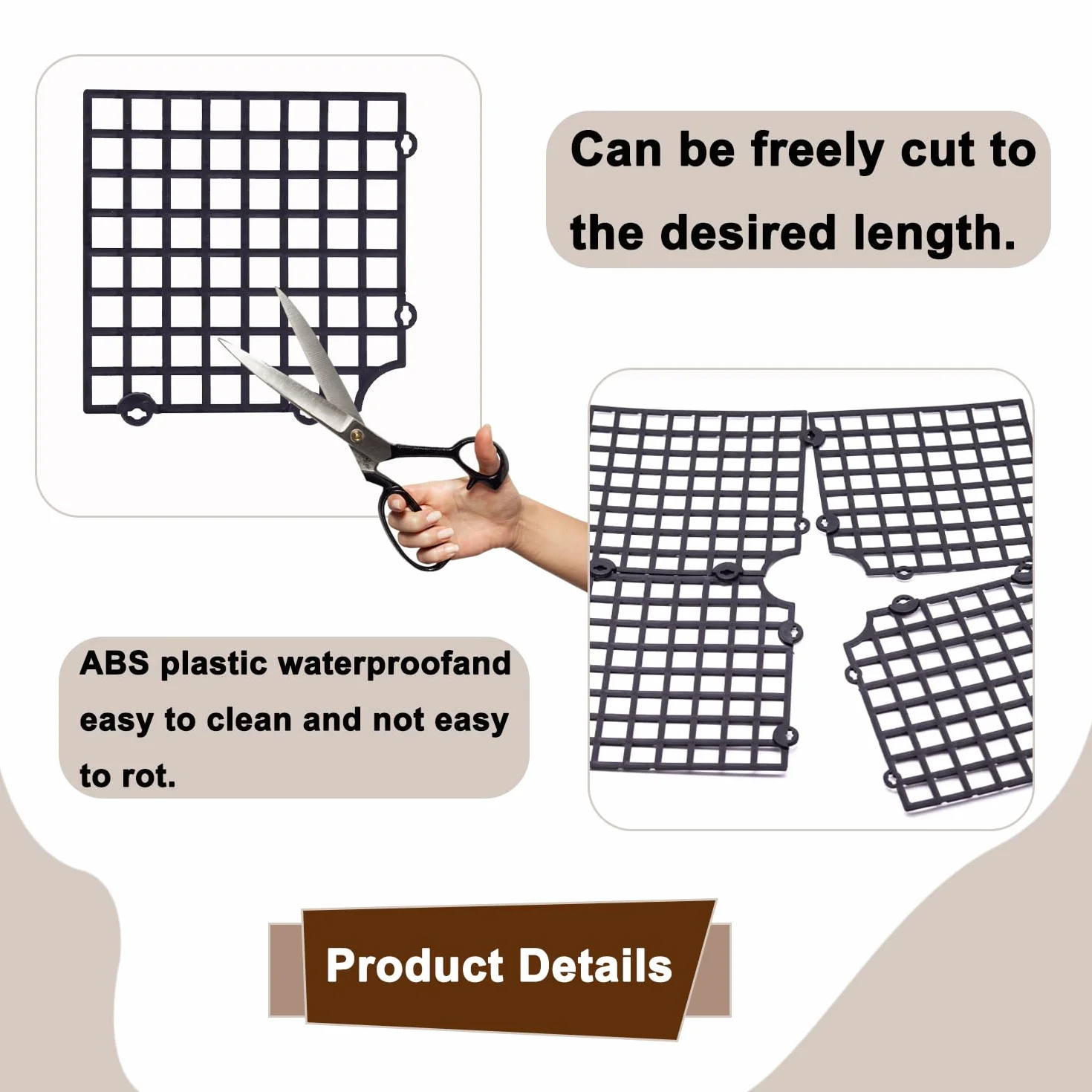 Lot de 2 grilles de protection pour pots de fleurs 30 x 30 cm carrée
