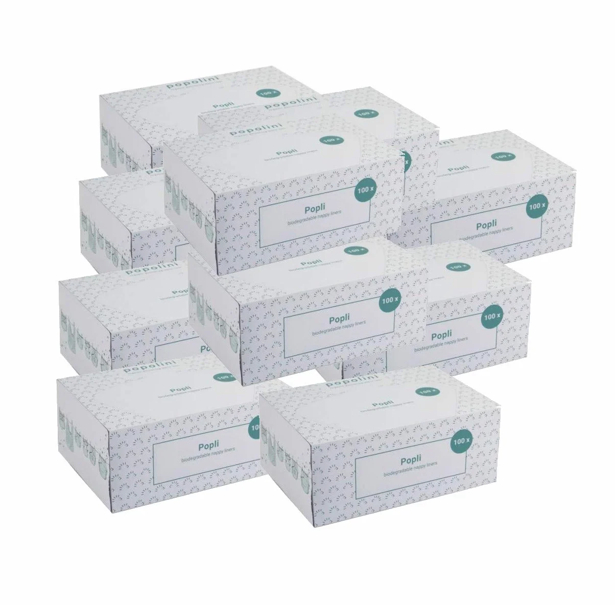 Popli Box 1000 Feuilles Jetables pour Couches en Tissu Lot de 10 Paquets