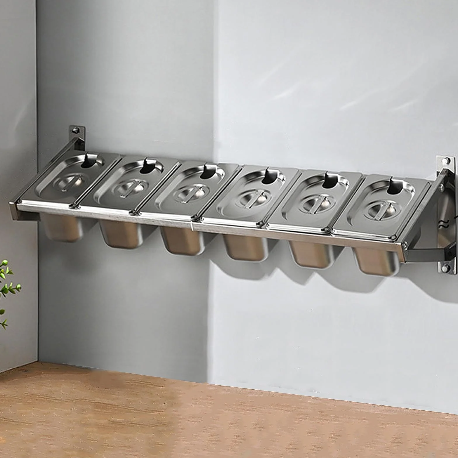 Boîte épices murale amovible inox 6 grilles rangement cuisine